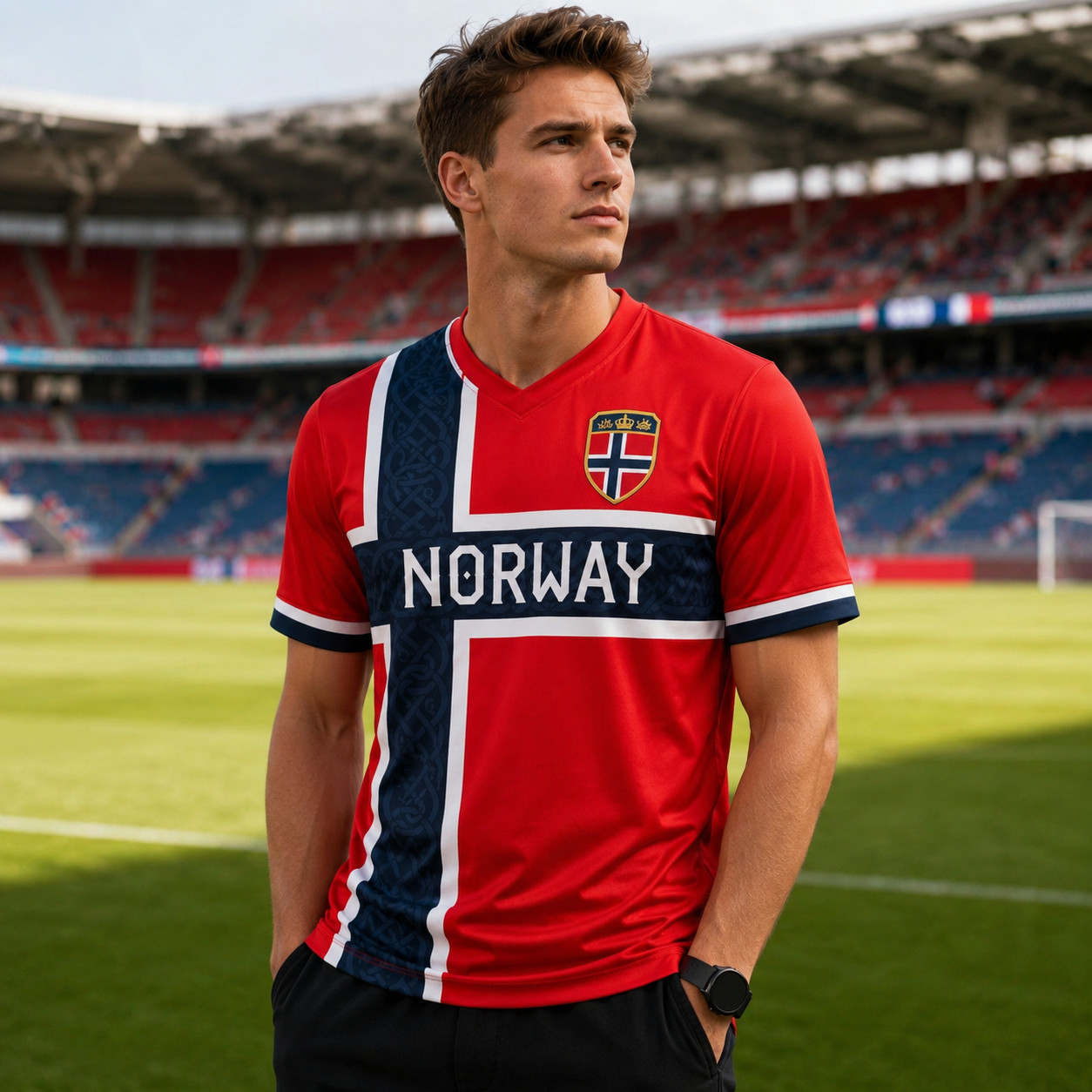 Custom Norway Football Jersey Personalized Name Number Soccer Shirt