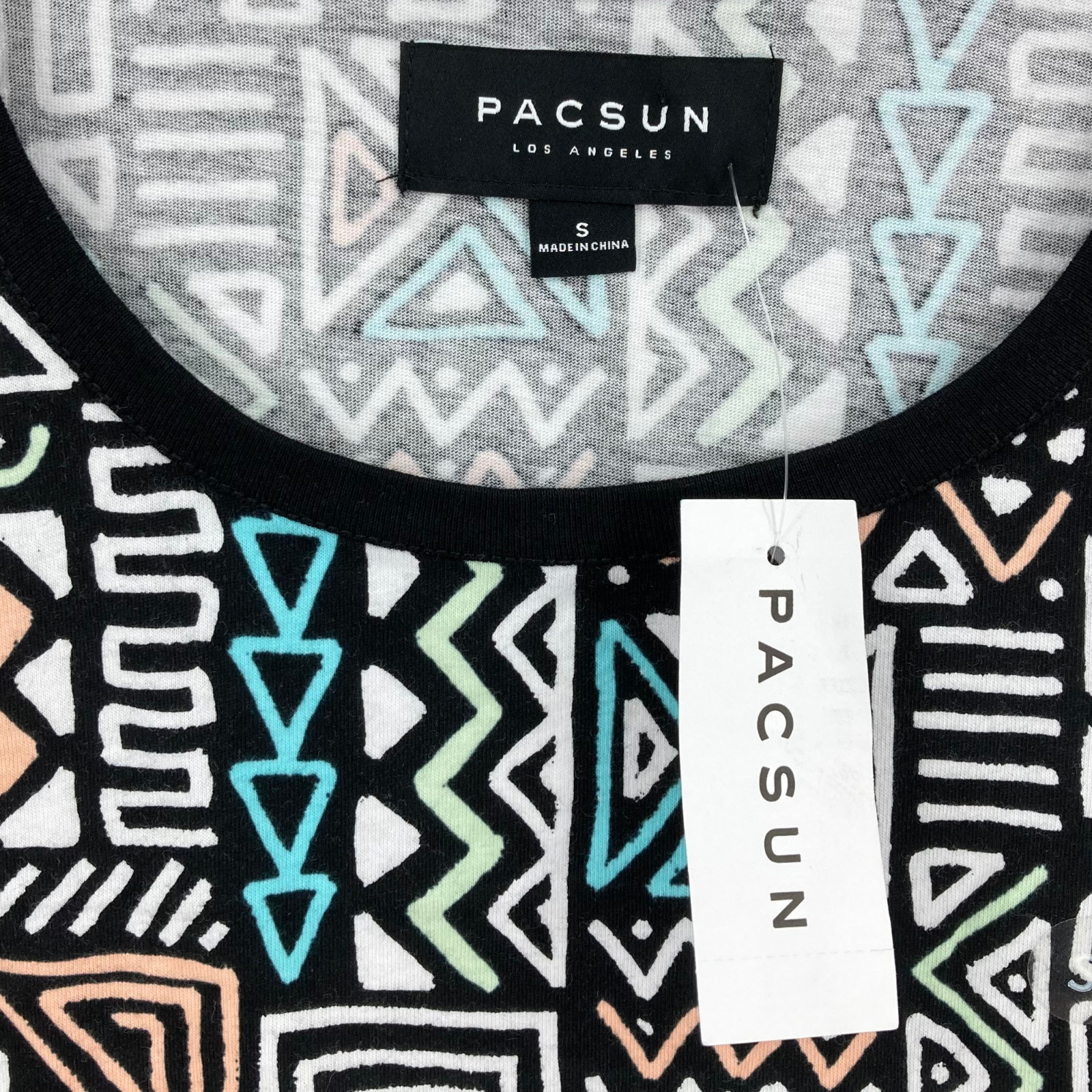 PacSun Men&rsquo;s Y2K Aztec Cotton Sleeveless Wide Strap Pullover Tank Top Small