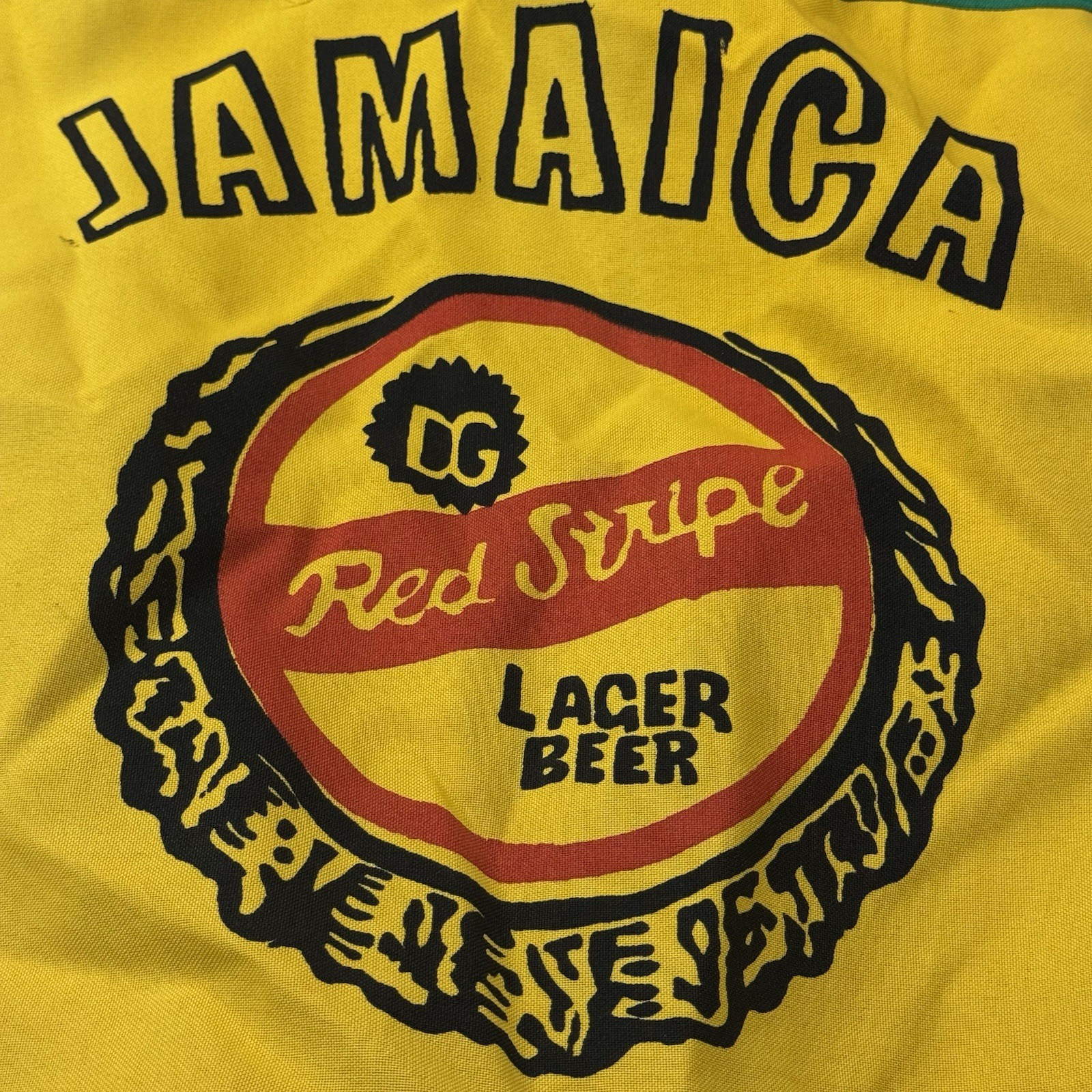 Vintage Jamaica Red Stripe Beer Rasta Reggae Drawstring Festival Bag -530