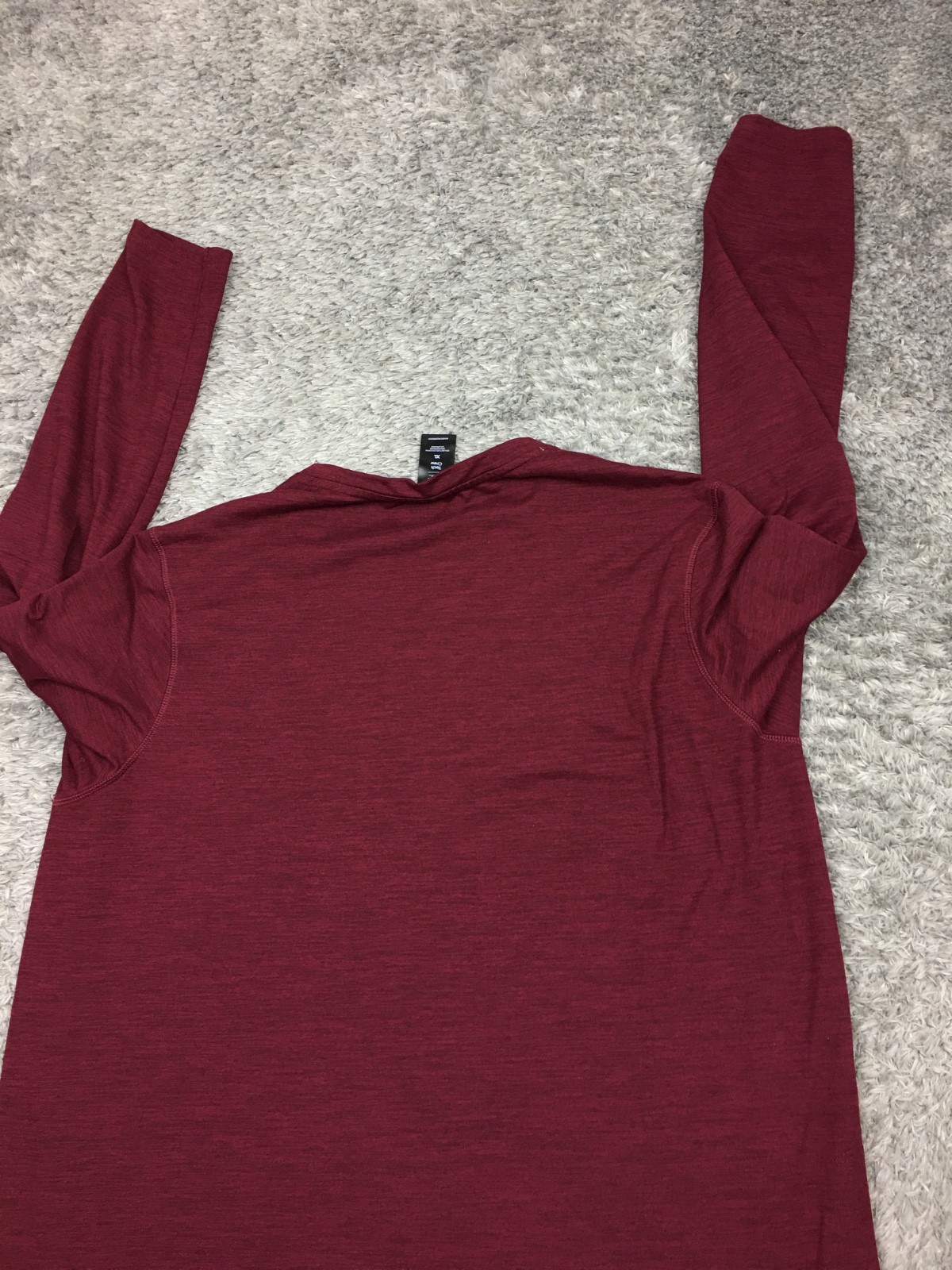 Members Mark Tech Crew Shirt Mens Size Red Maroon Long Sleeve