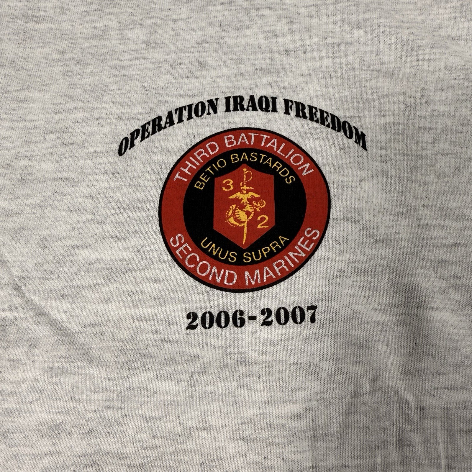 US MARINE CORPS USMC 3rd BATTALION 2d MARINES T-Shirt OIF Welcome Home 2006-07