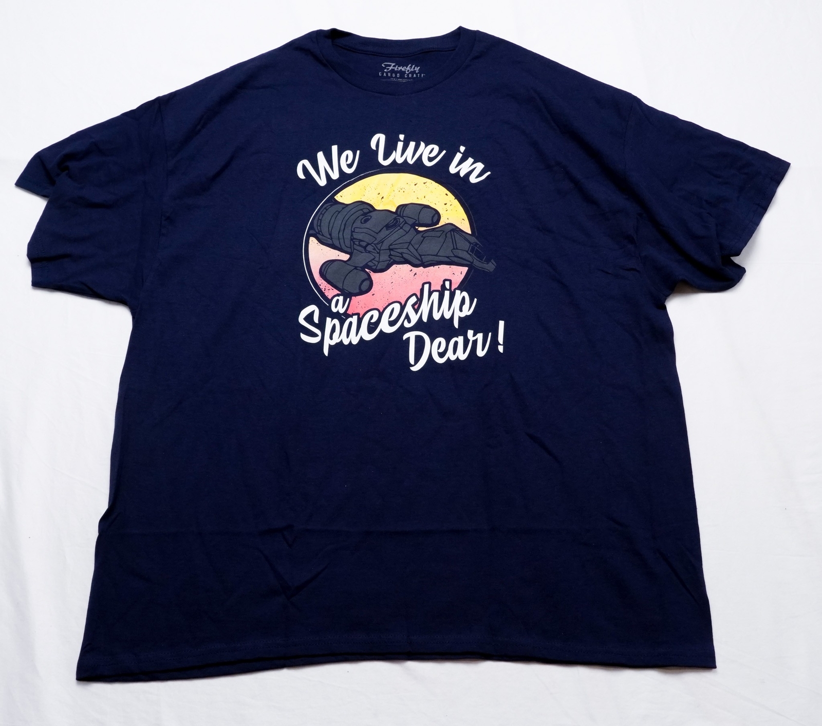 Loot Crate Unisex Adult&rsquo;s Firefly Zoe Spaceship Quote T-Shirt EJ1 Navy Size 2XL