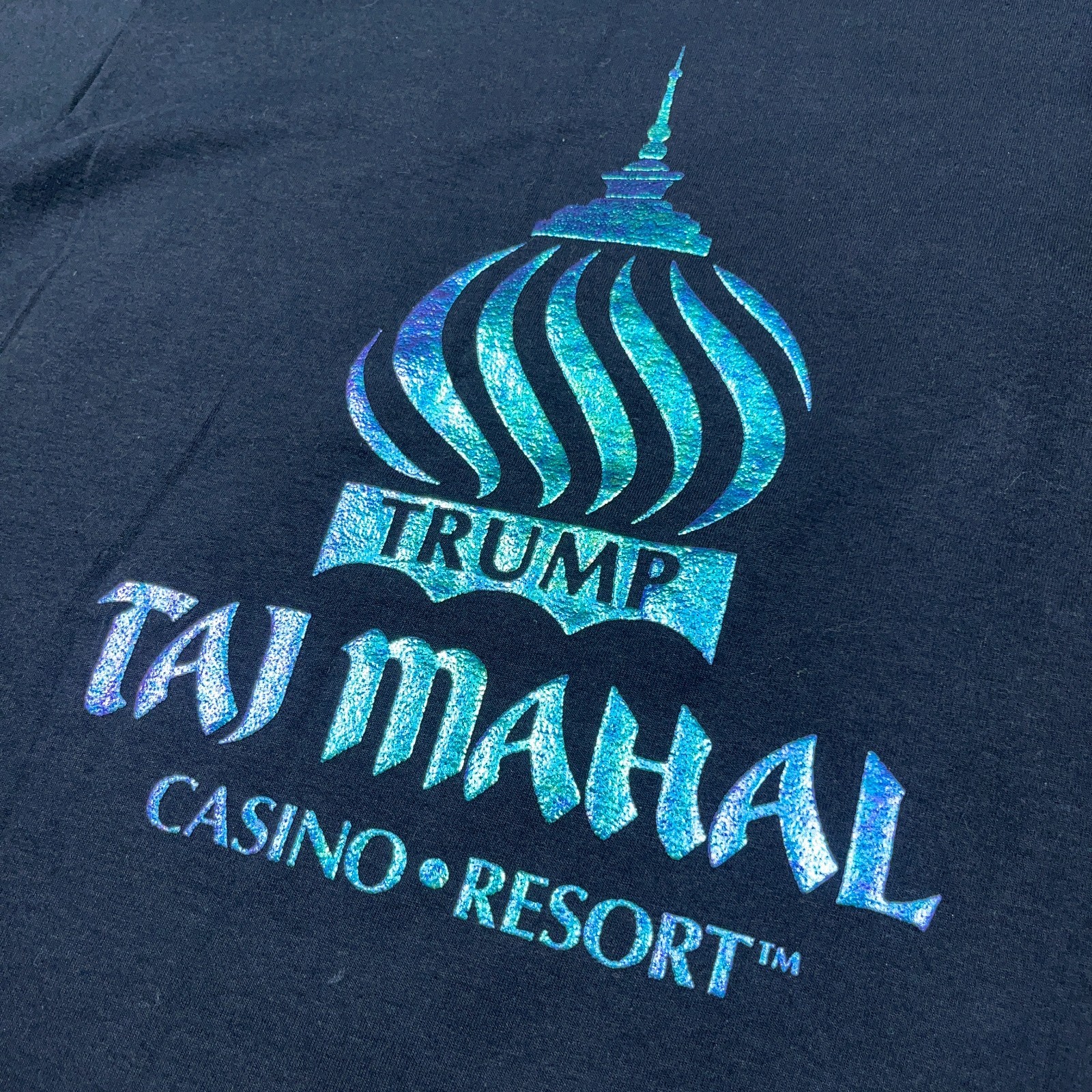 Vintage Donald Trump Taj Mahal Shirt Men Large Black Tee Casino Resort 90s USA