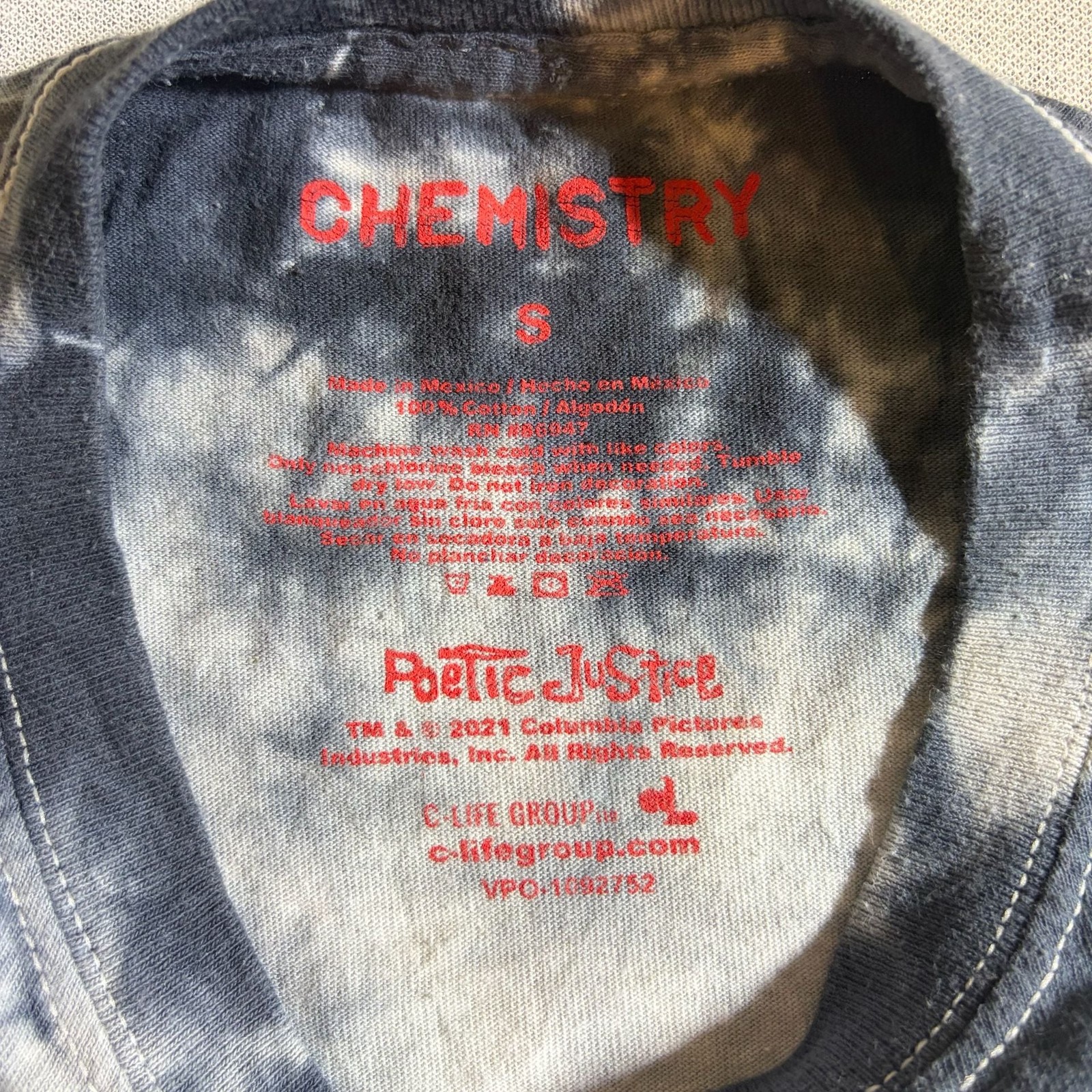 Chemistry Poetic Justice Tupac Shakur Love Loyalty Unity Tie-Dye Graphic T-Shirt