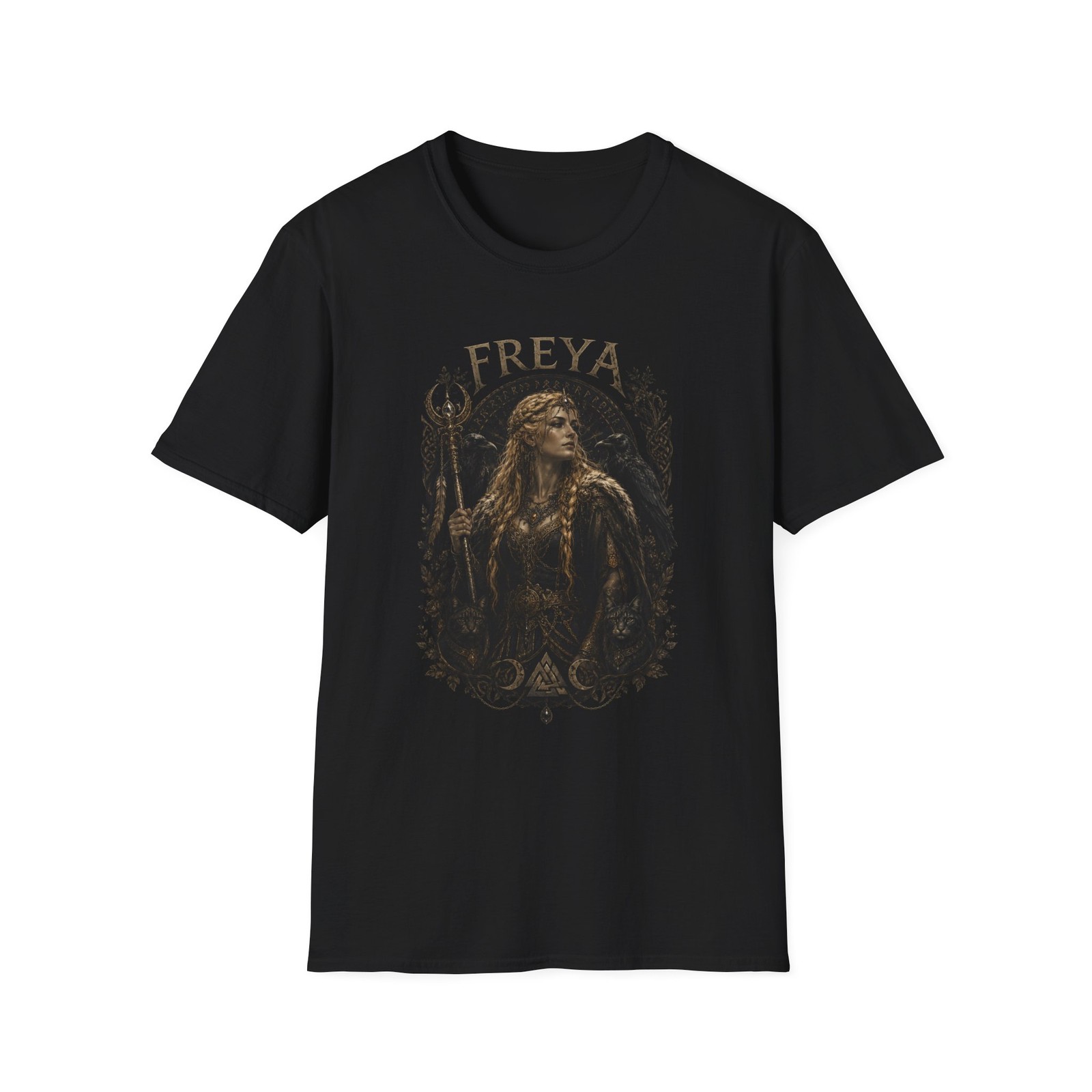 Freya Viking Goddess T Shirt Norse Mythology Floral Graphic Tee
