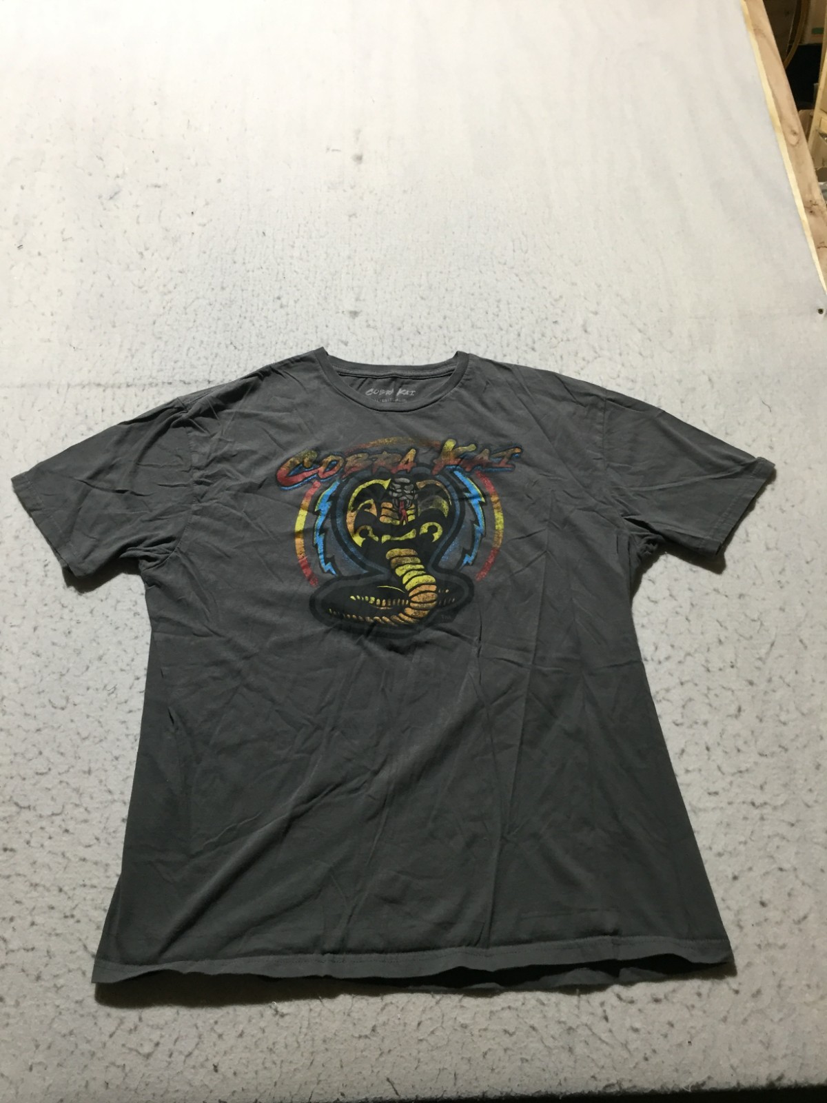 Cobra Kai T Shirt Mens XL Gray Graphic Print Crew Neck Short Sleeve