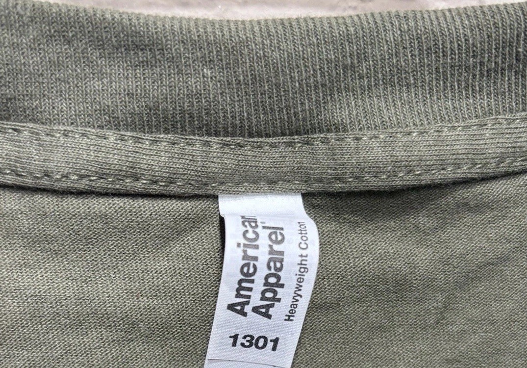 American Apparel T Shirt Army Green Medium Blank