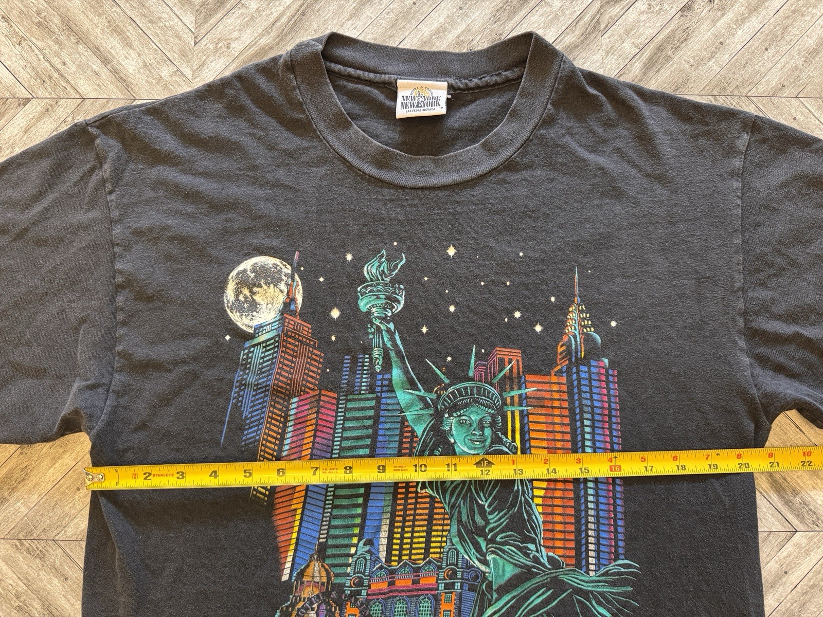 VTG New York New York Casino T-Shirt Mens Large Black Las Vegas Single Stitch