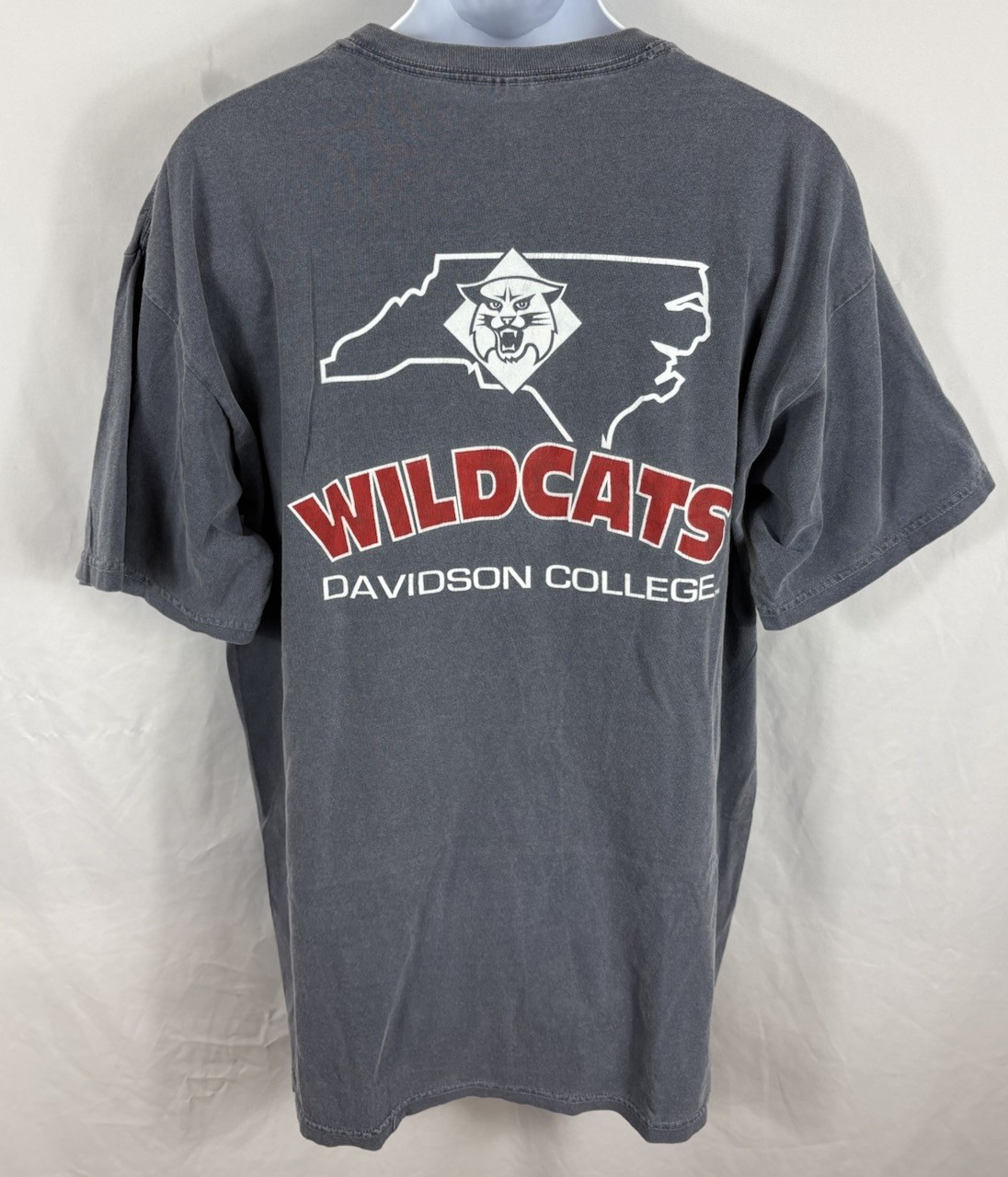 Vintage Y2K Davidson Wildcats Gray Faded Double-Sided T-Shirt Men’s Size XL