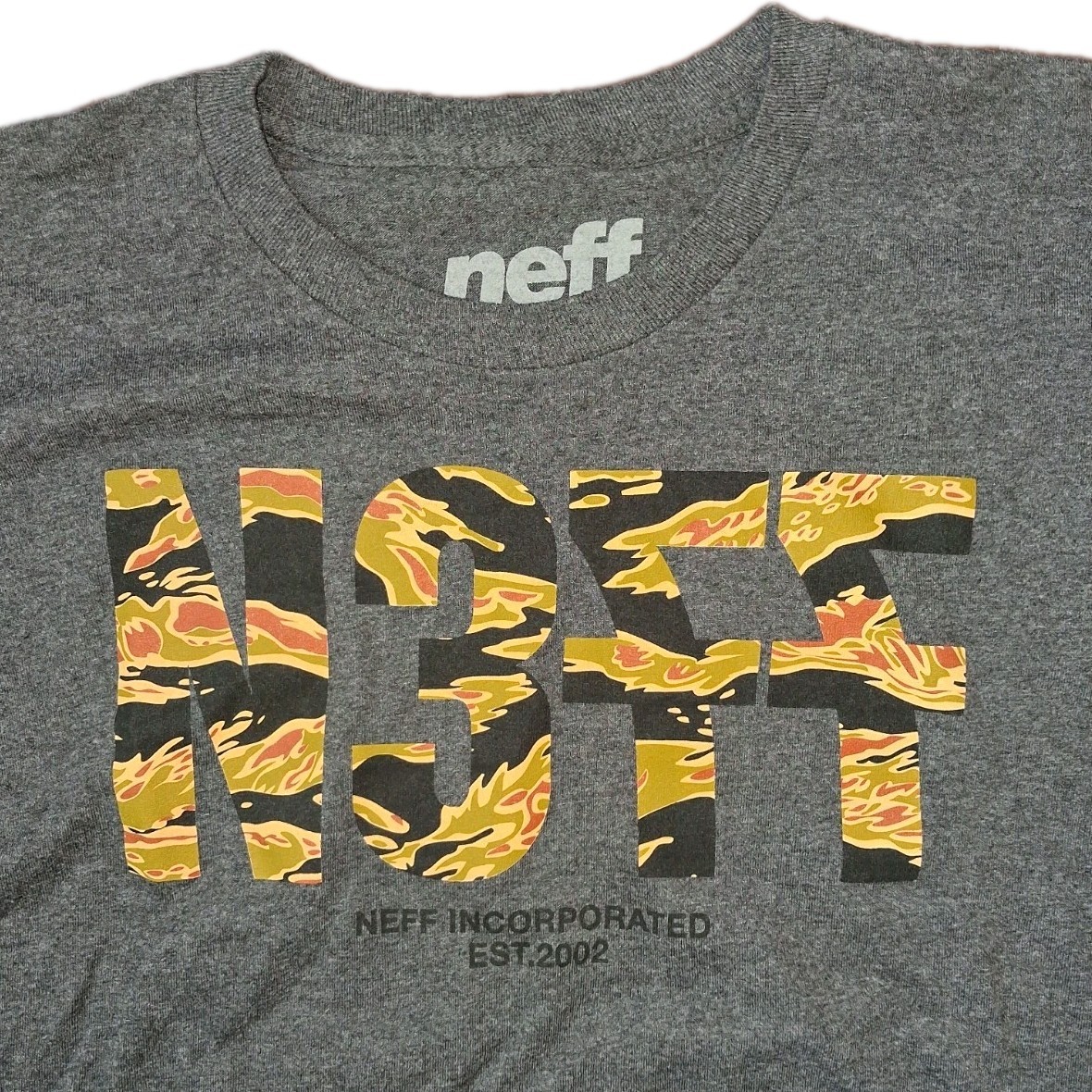 Neff New Mens Gray Graphic Designer Tee Shirt Size Large