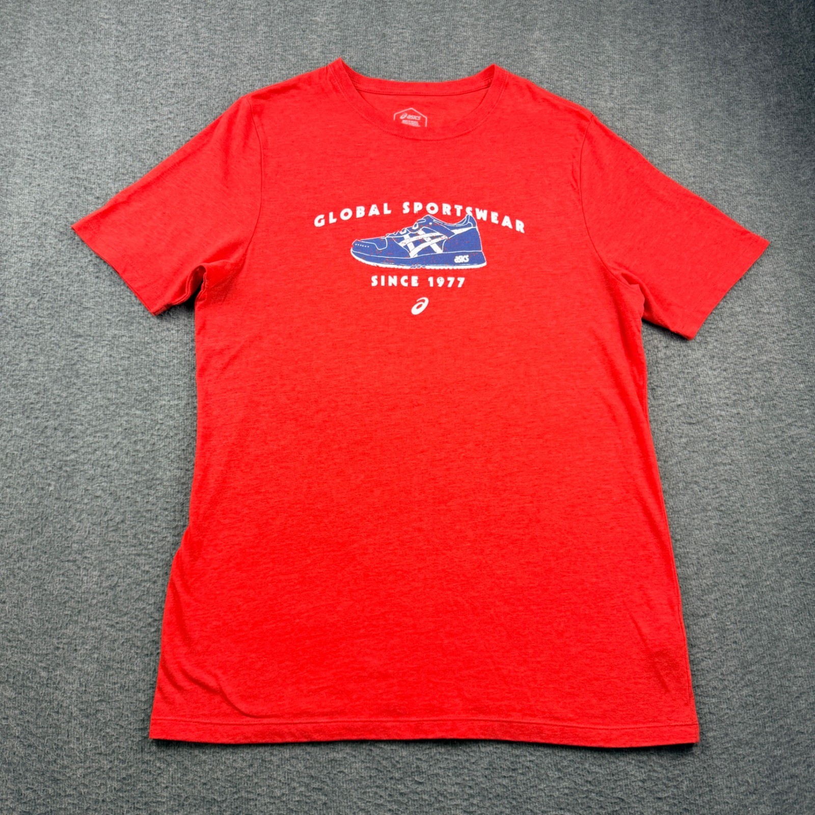 Asics Global Sportswear Since 1977 Red Graphic T-Shirt Mens Large