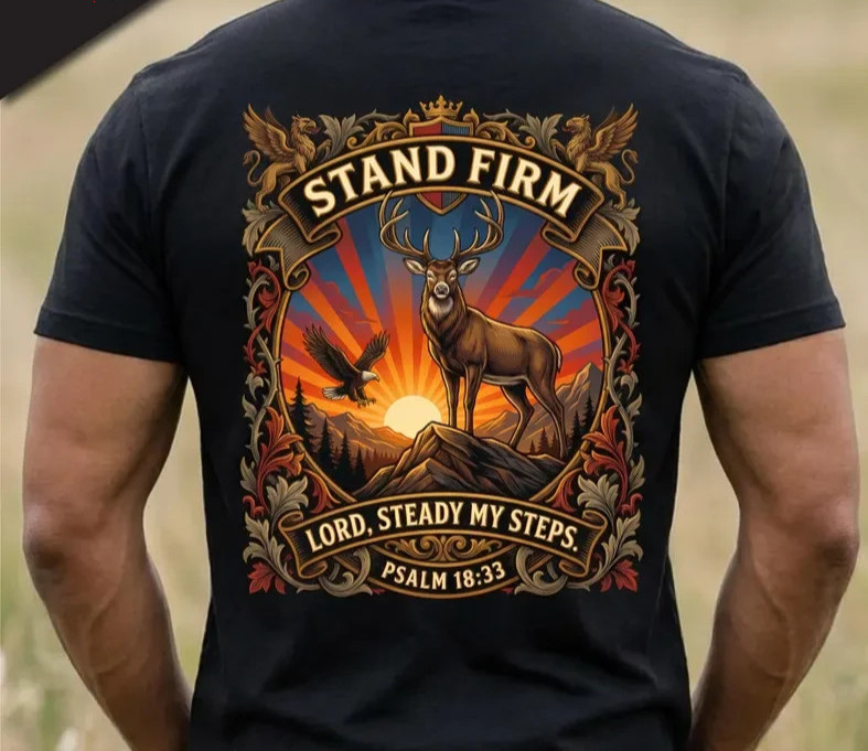 Stand Firm Christian Deer Hunter T-shirt