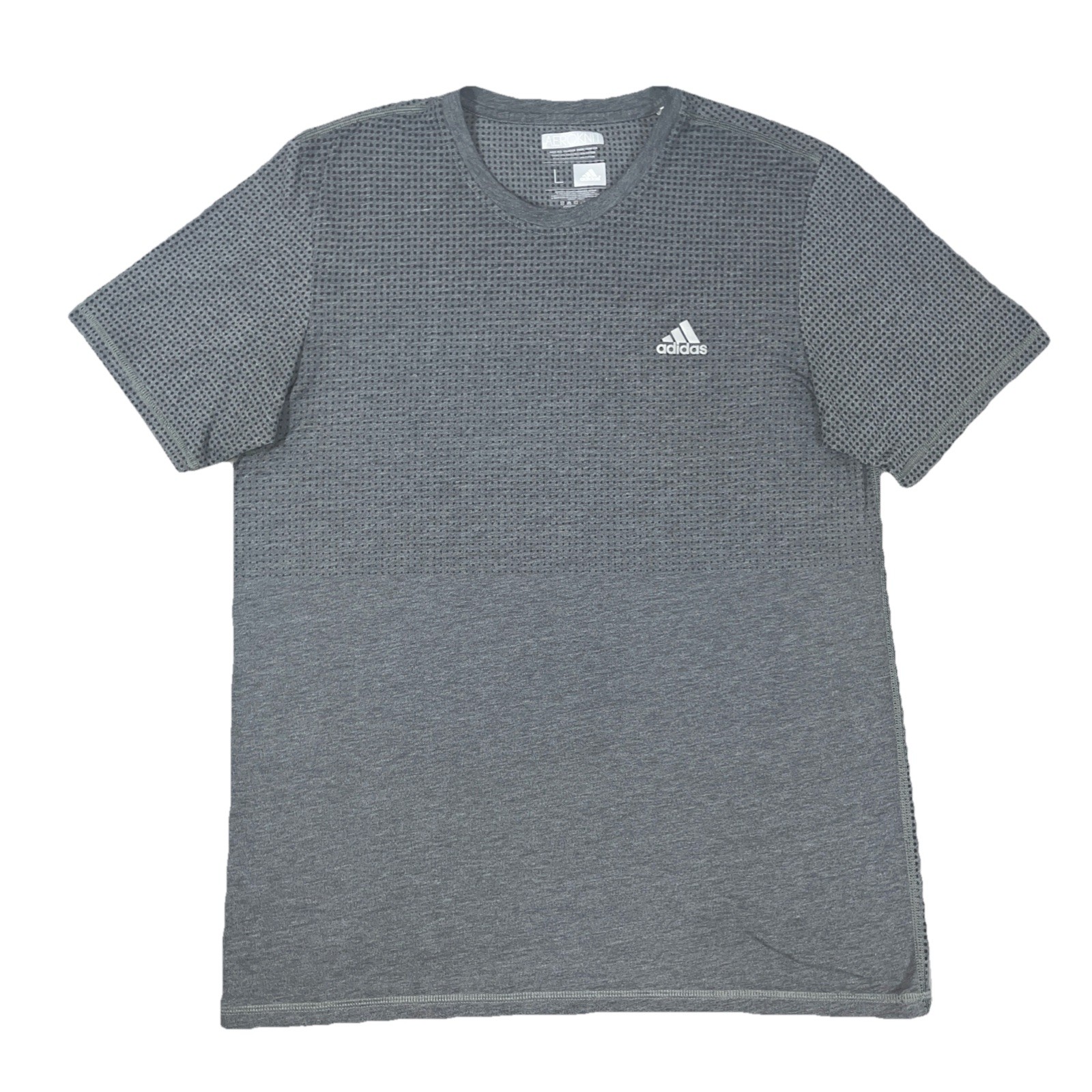 Adidas Climacool Mens Short Sleeve Aeroknit Textured Tee Shirt Gray Large