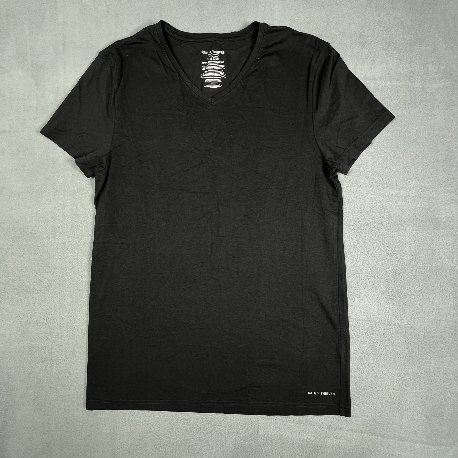 Pair of Thieves Shirt Mens Large Black V Neck Short Sleeve Stretch Casual Tee