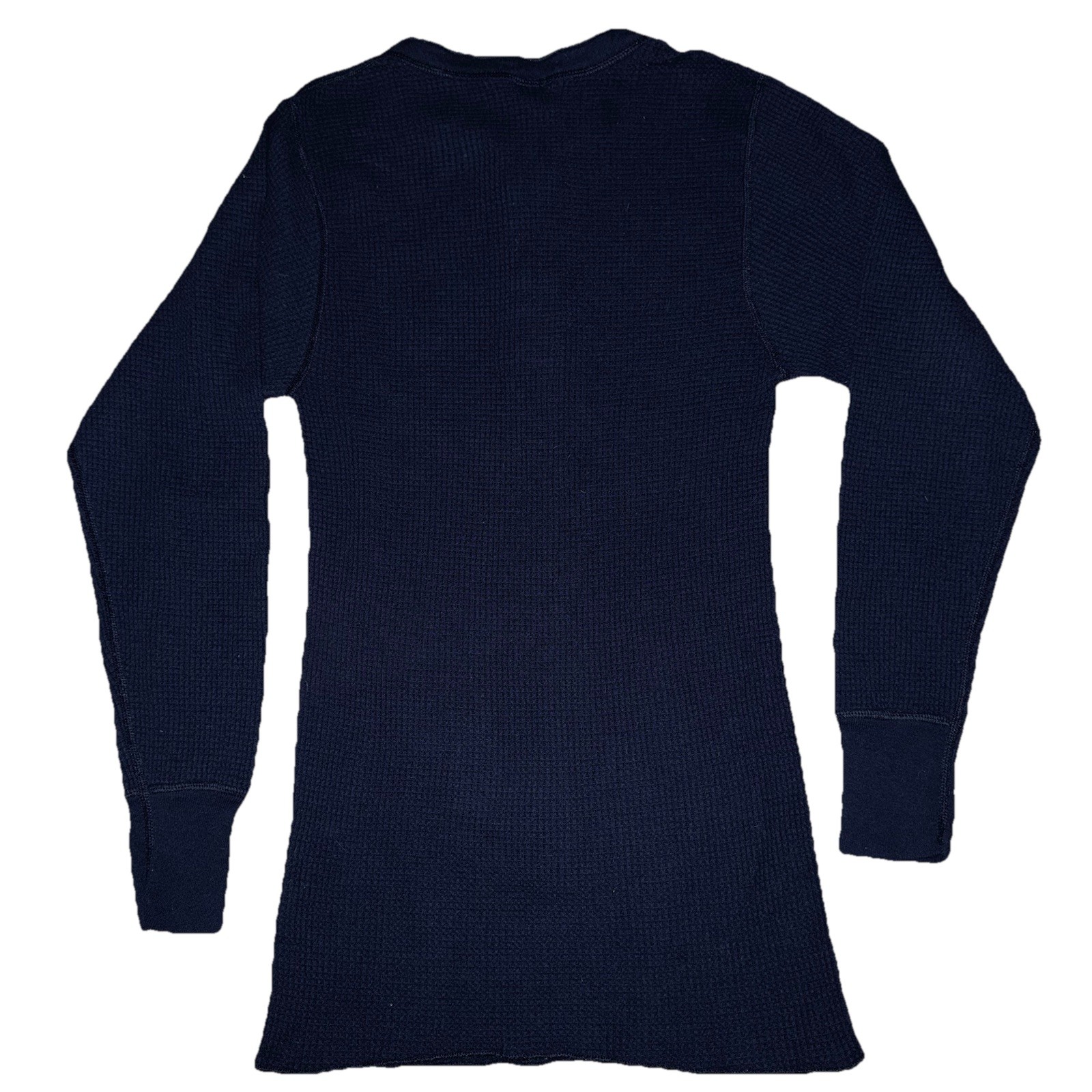 VTG 90&rsquo;s Greatland Apparel Medium Navy Blue Waffle Knit Thermal Grunge Henley