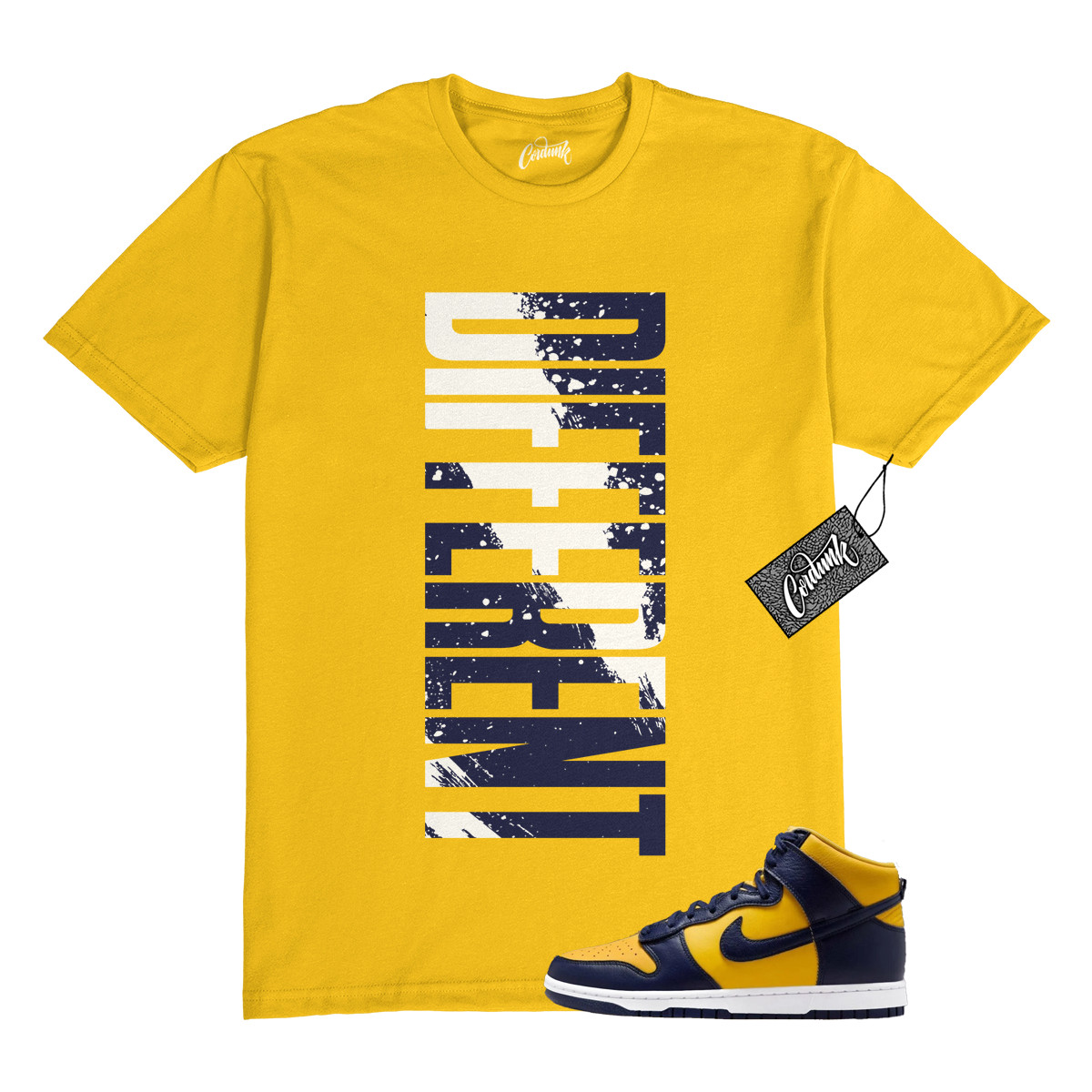 Dunk Michigan 2025 Varsity Maize Yellow Midnight Navy T Shirt Match DFRNT