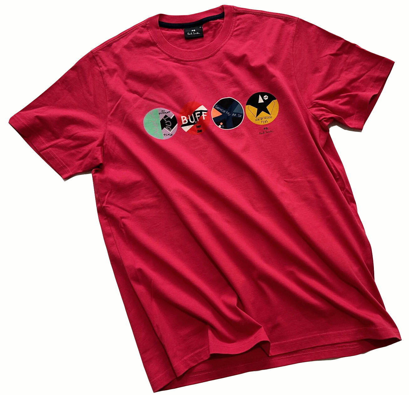 PAUL SMITH 100% ORGANIC COTTON RED T-SHIRT / TOP BNWT RARE SZ-XL semi fitted