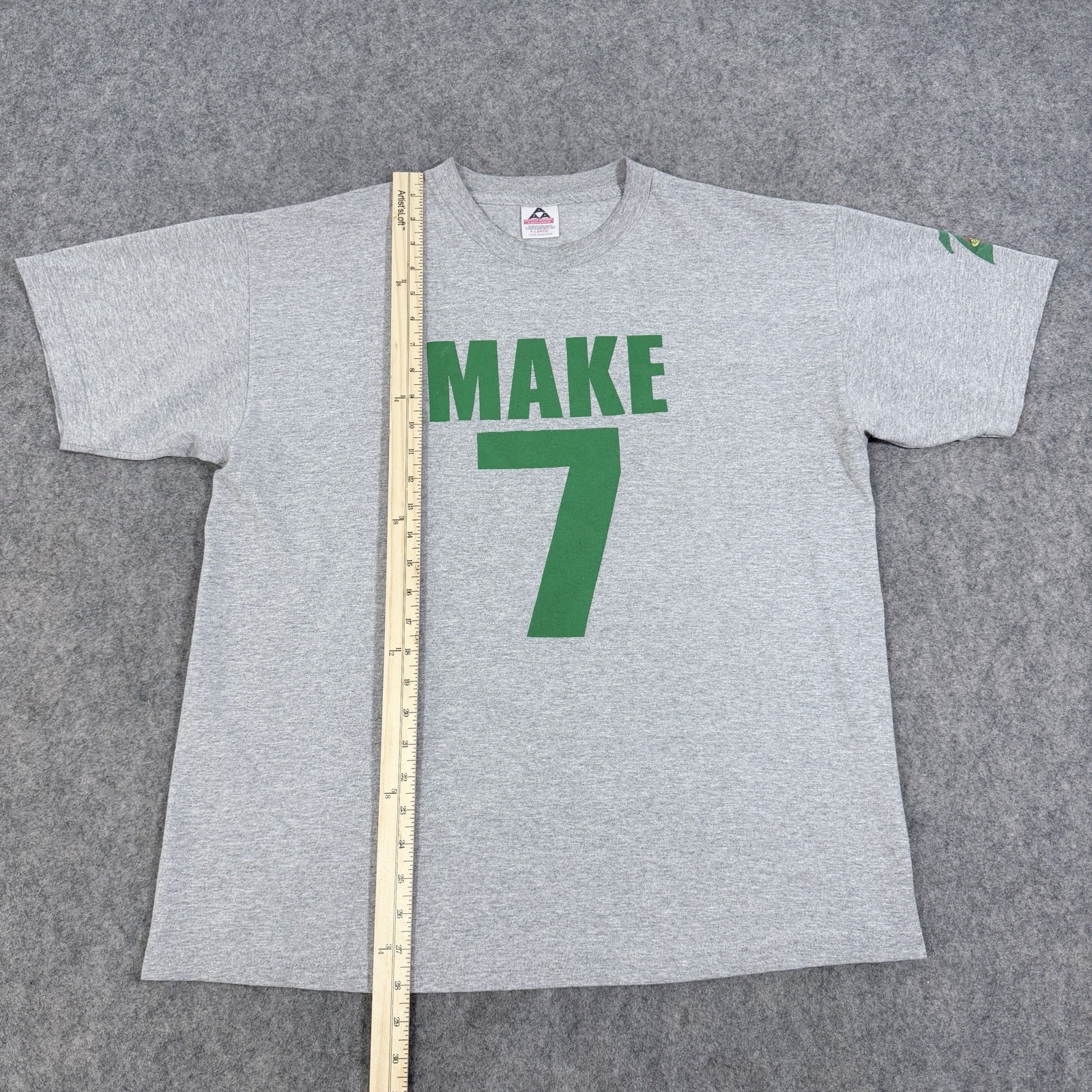 AAA Vintage Y2K Make 7 Up Yours Commercial Promo T-Shirt Fits Men&rsquo;s Size XL Gray