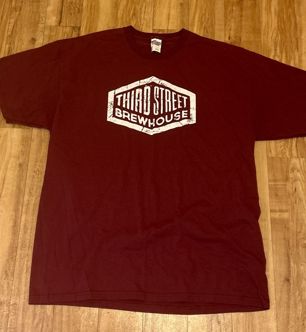 Third Street Brewhouse Mens Size XL Maroon Short Sleeve T-Shirt Jerzees