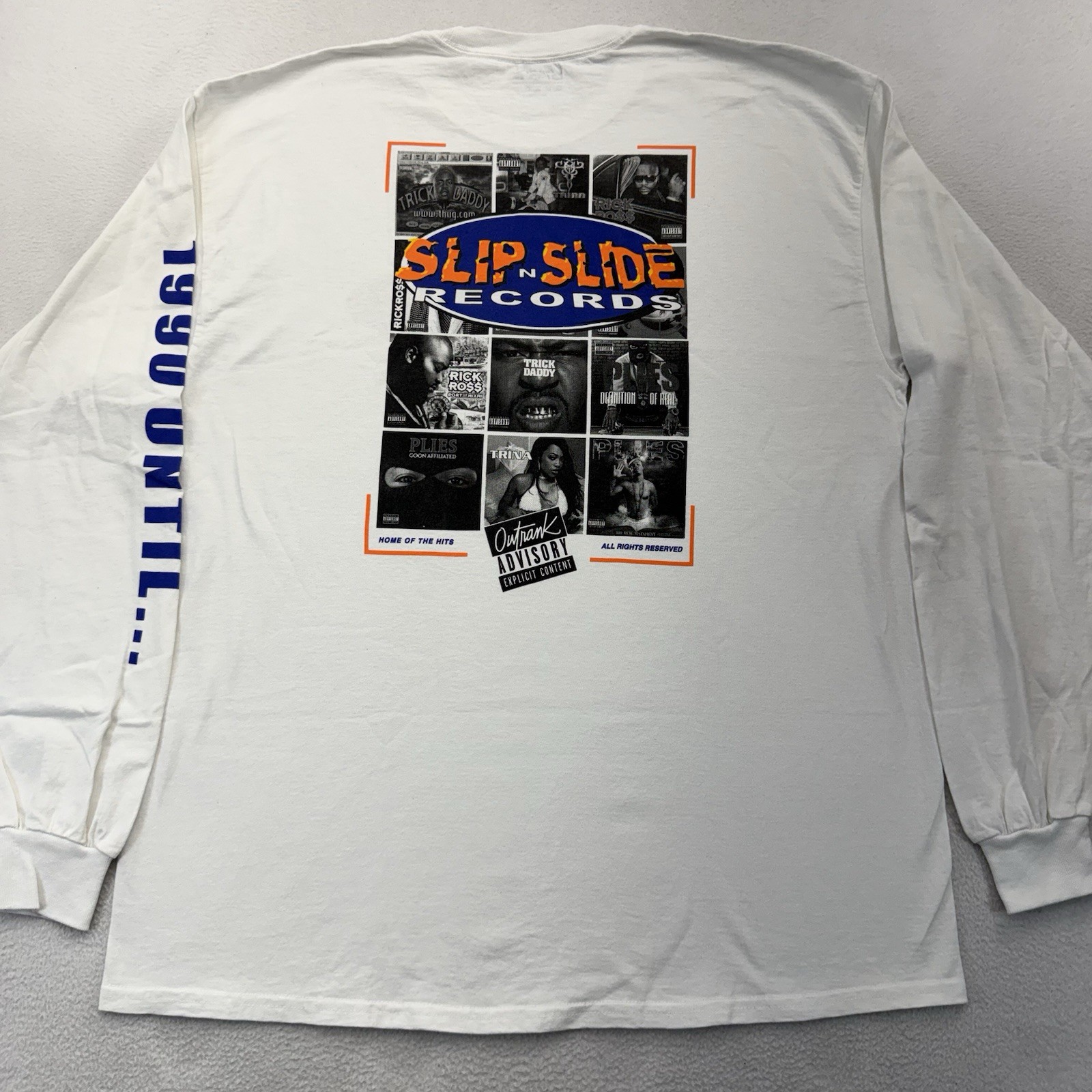 Outrank Brand Men&rsquo;s Slip N Slide Records T-Shirt 2 Sided Graphic T-Shirt XL