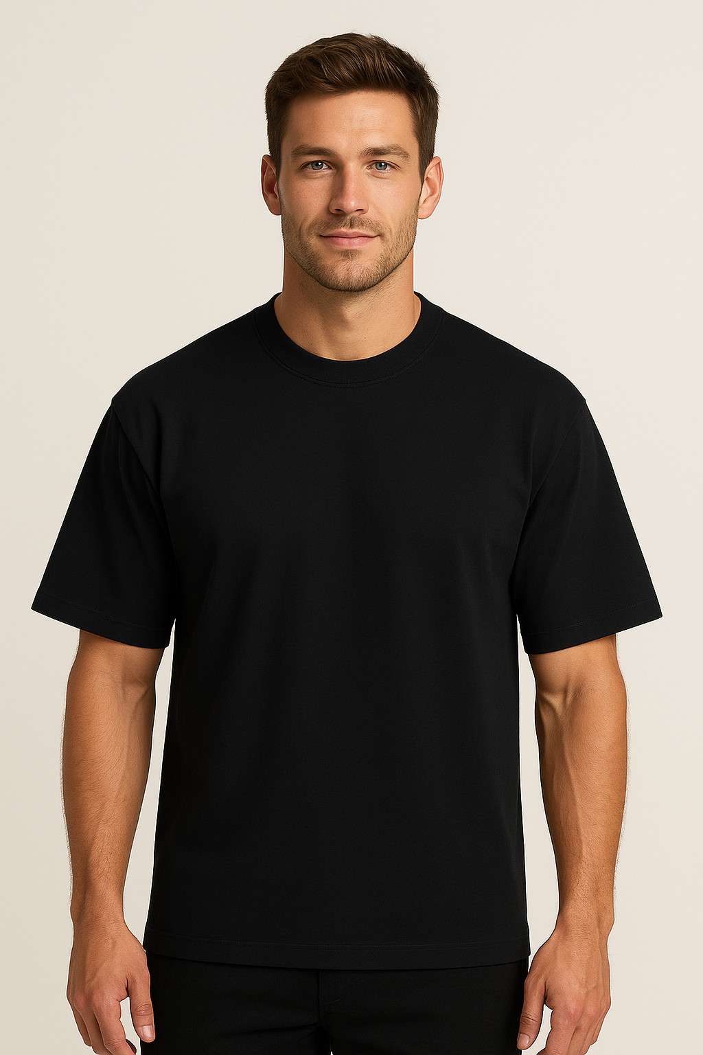 Men&rsquo;s Plain T-shirts Short Sleeve Blank Cotton Heavy Weight Big Size Crew Neck
