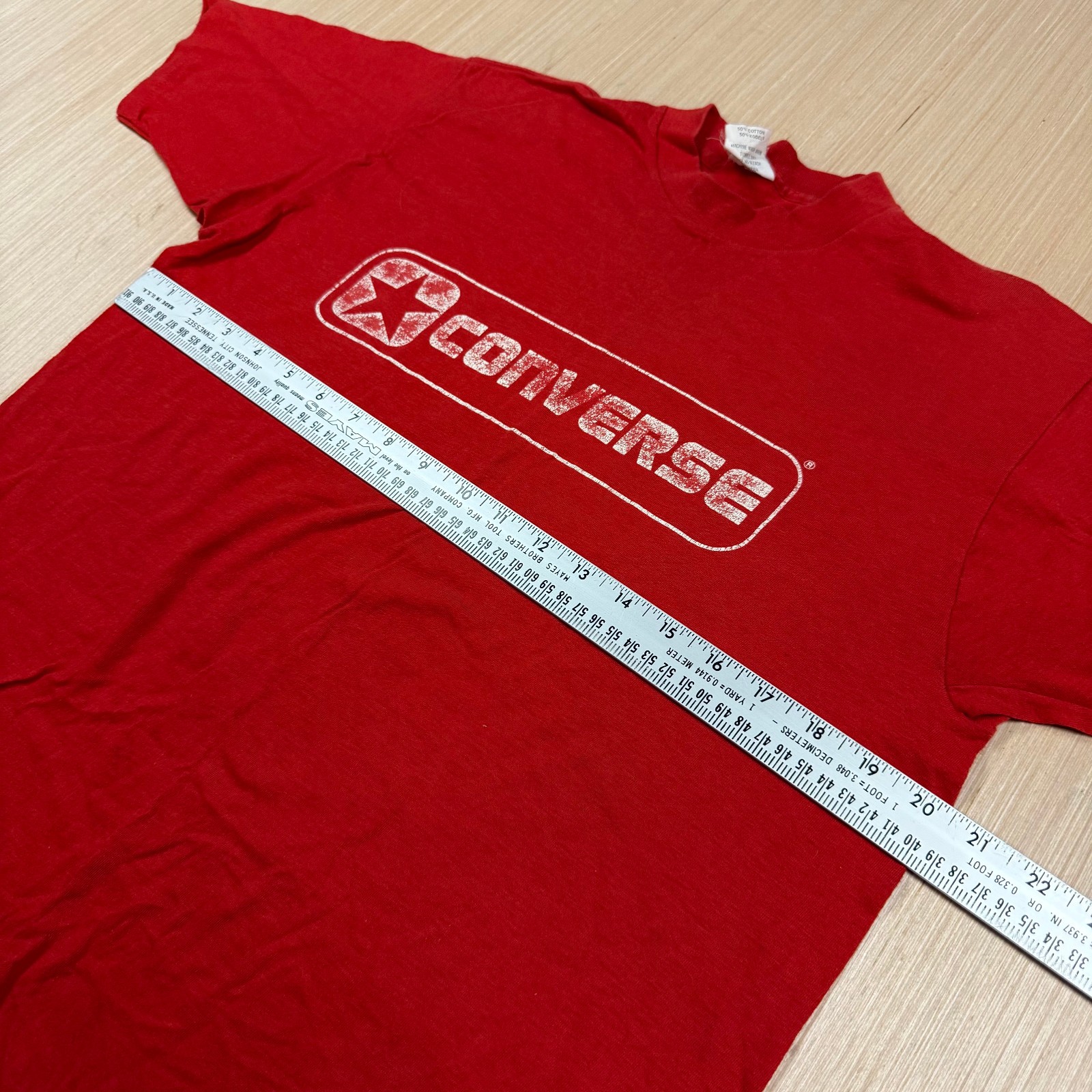 Vintage 80s Converse Chuck Taylor All Stars T Shirt Bantam XL Paper Thin Logo