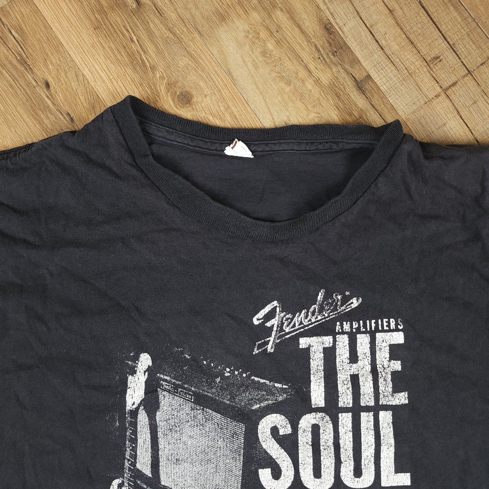 Fender Amplifiers T Shirt Mens XL Black Cotton Soul Of Tone Guitar Music Tee