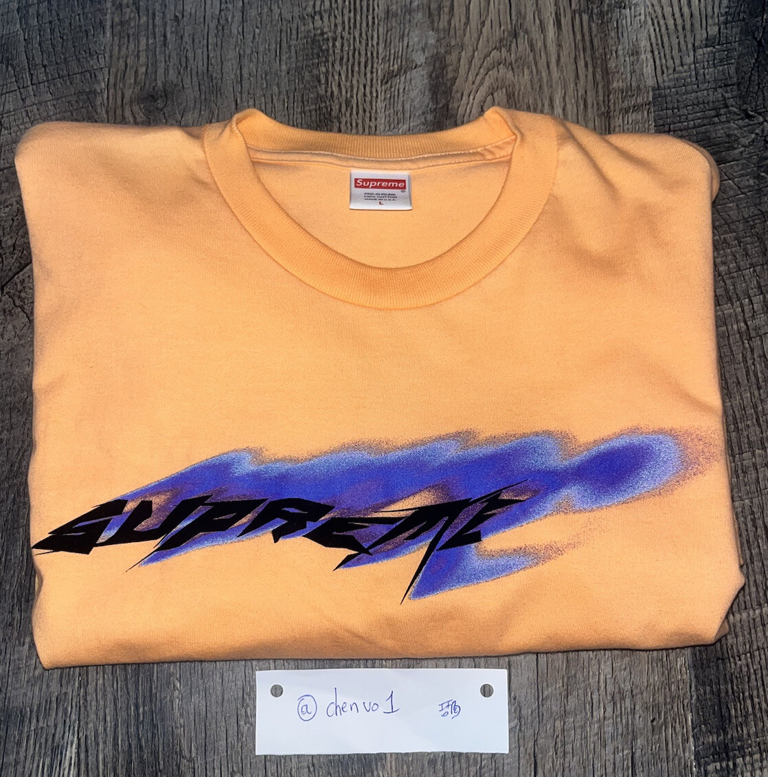 SUPREME WIND TEE PEACH/ SIZE LARGE SS21 WEEK 1 (BRAND NEW) (100% AUTHENTIC)