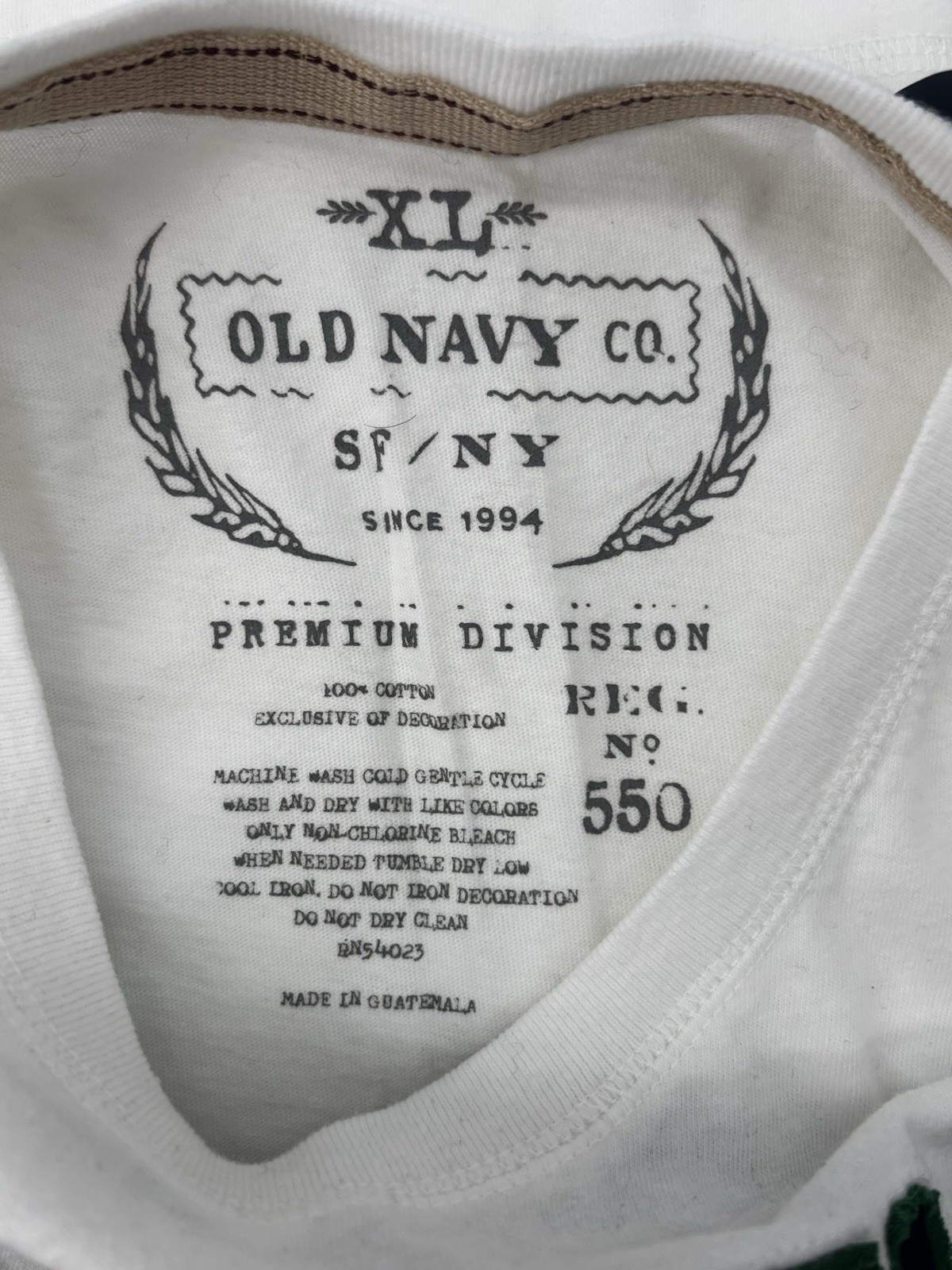 Old Navy Men&rsquo;s Graphic Logo Crewneck Short Sleeve T-Shirt XL White Green Black