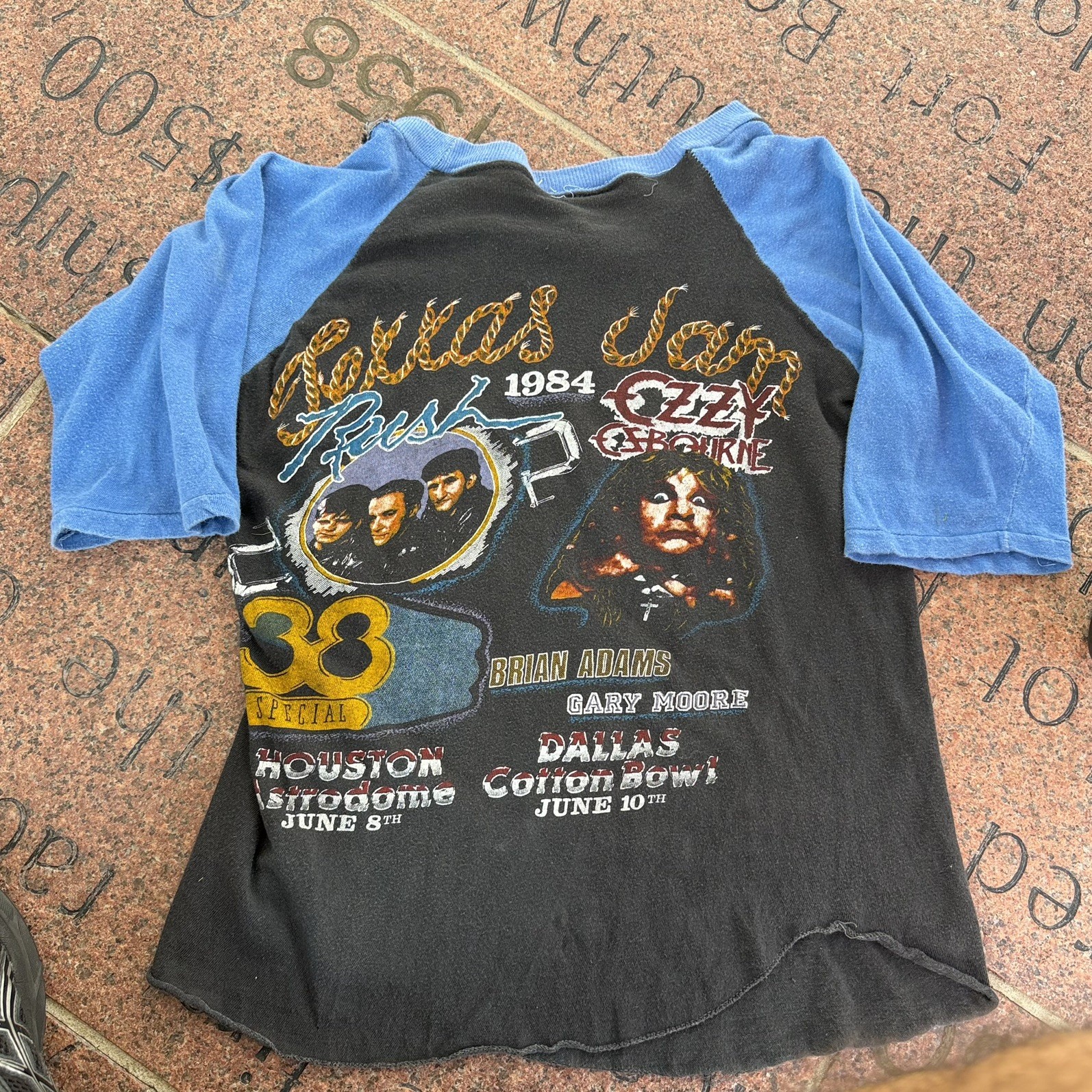 Vintage 80s Ozzy Osbourne Rush Texas Jam 1984 Band Tshirt 18x20in True Vintage