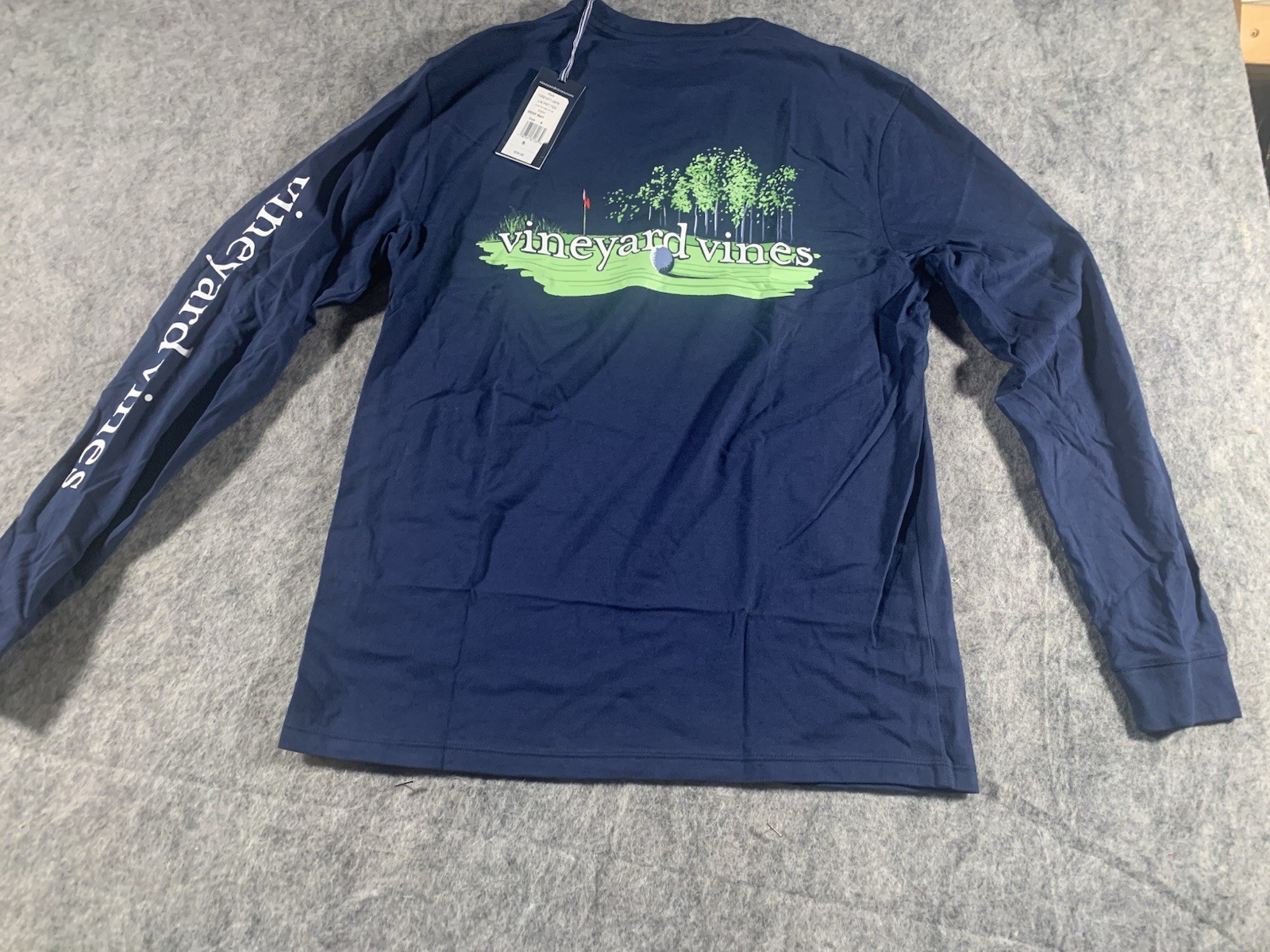 NWT Vineyard Vines Golf Putt Long-Sleeve Pocket Tee T-Shirt Blue Men&rsquo;s Small NEW