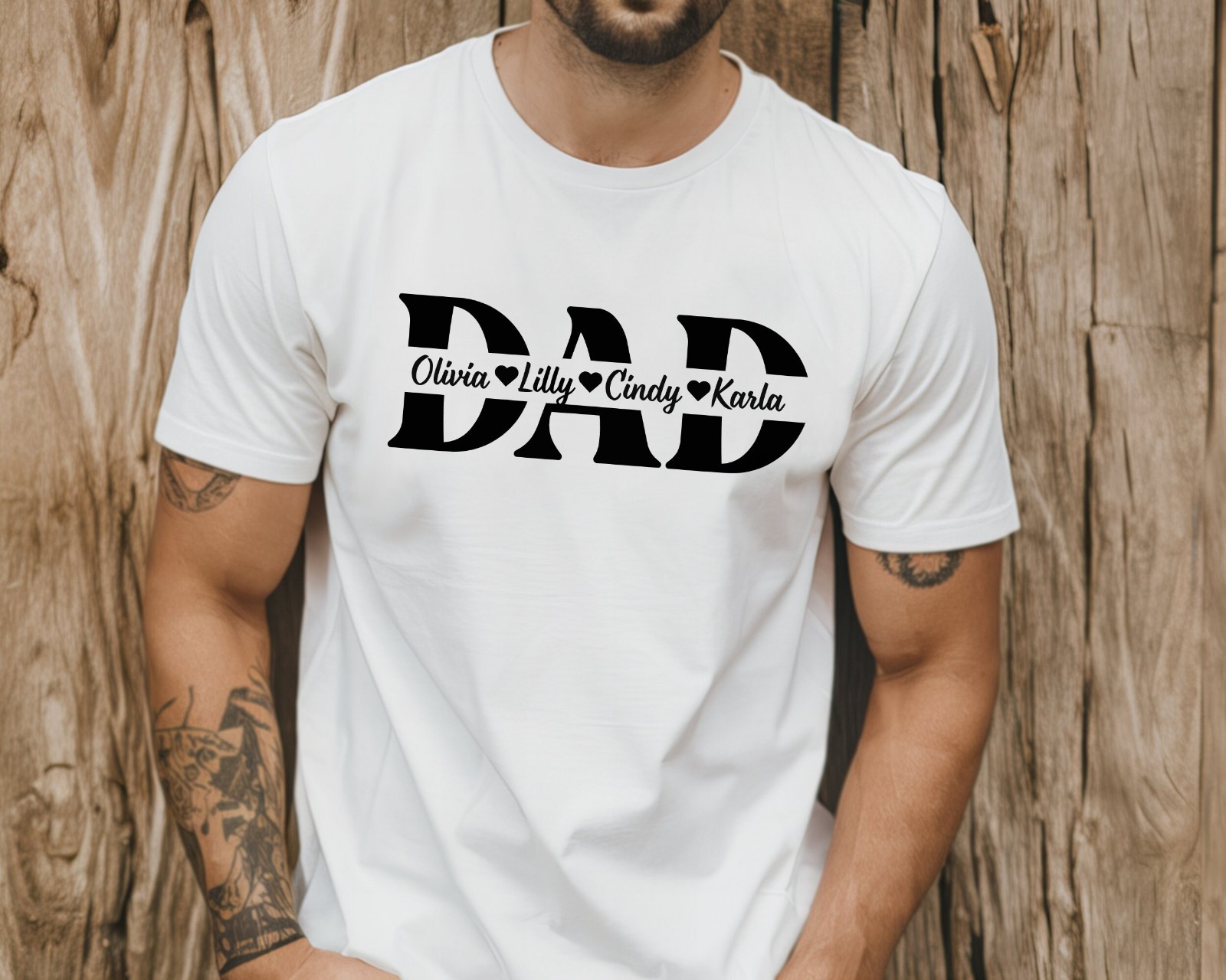 Custom Dad Shirt With Kids Names Personalized Father Day Shirt New Dad Gift