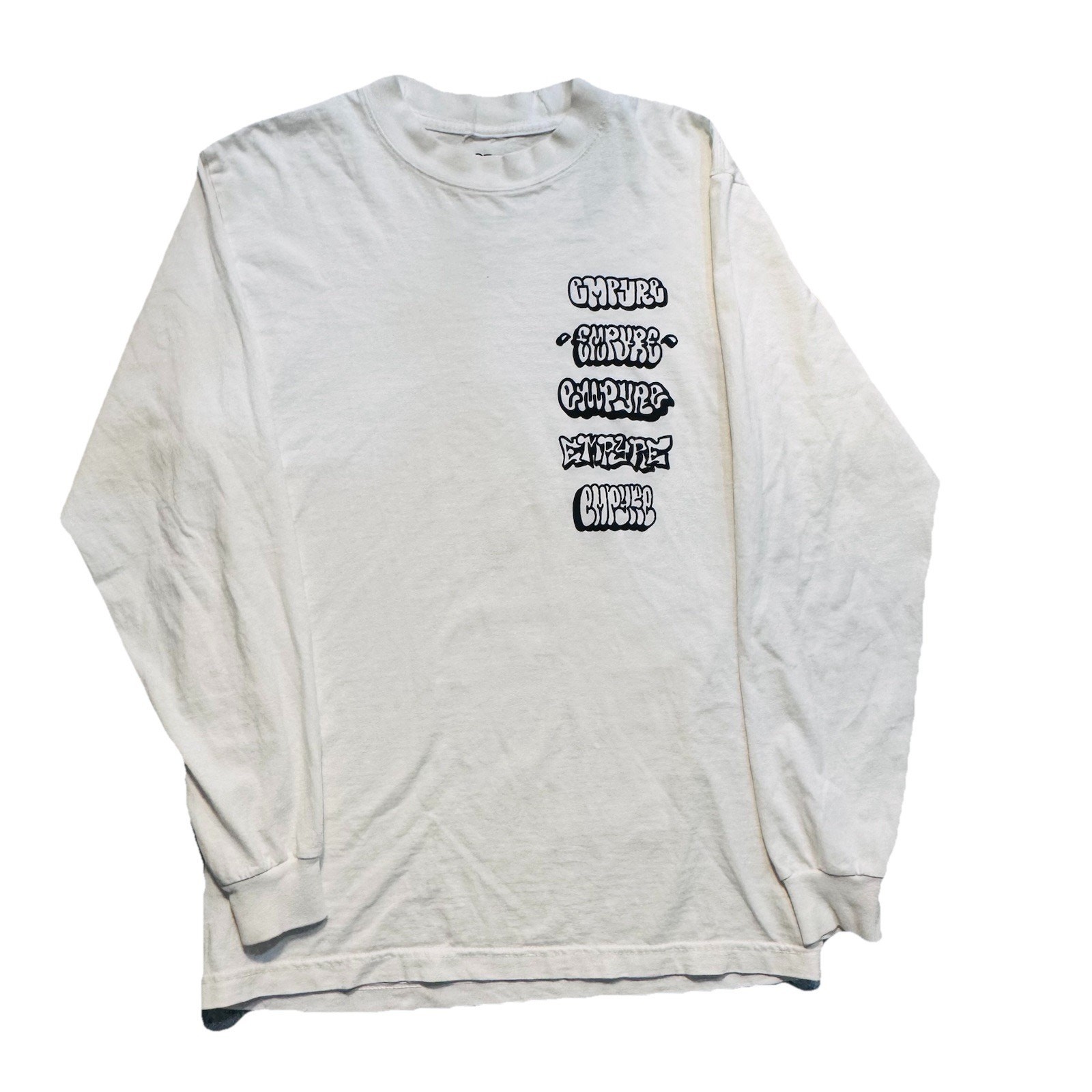 Empyre White Black Logo Long sleeve Shirt Mens Sz S Streetwear Skater