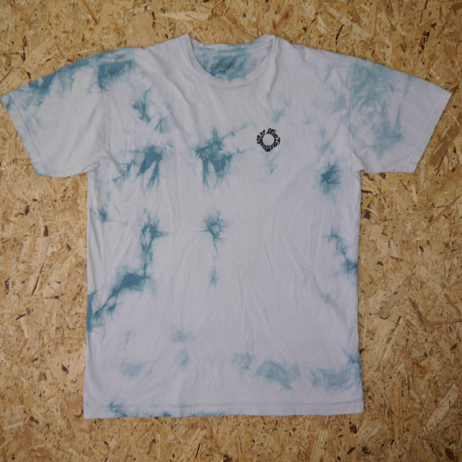 Skatedeluxe Tie Dye T Shirt Mens M White Blue Back Print Skate Tee