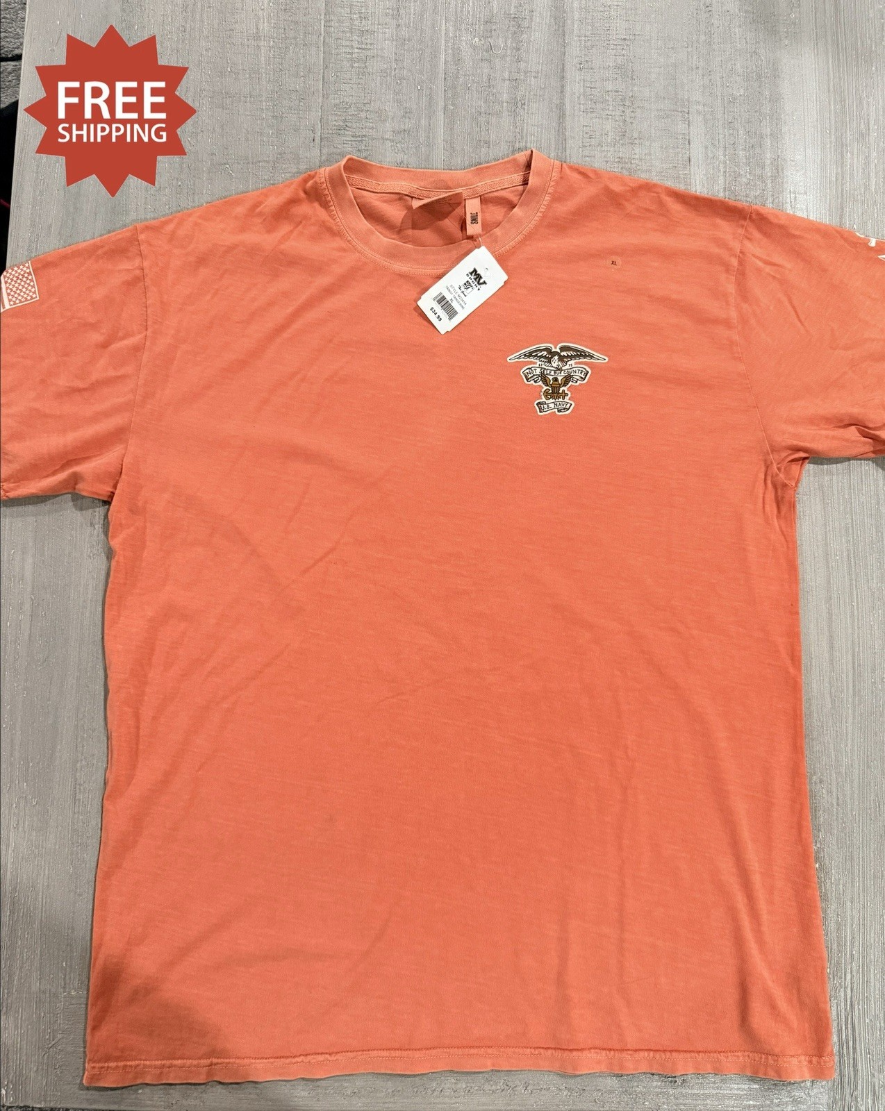 United States US Navy “Not Self But Country” Double Sided T-Shirt – Sz XL – NEW