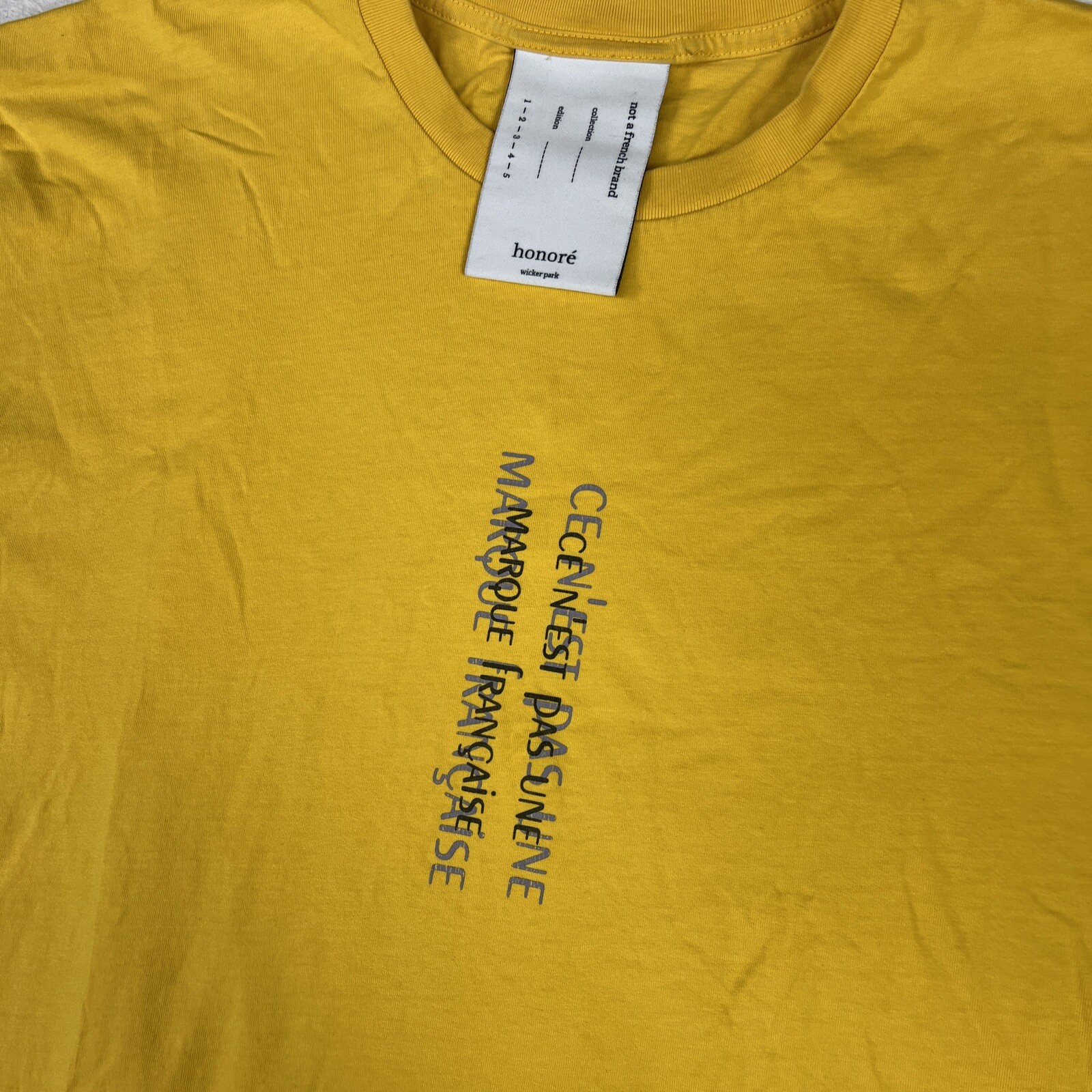 Honoré Wicker Park Men&rsquo;s 2XL Not a French Brand Designer T Shirt Yellow