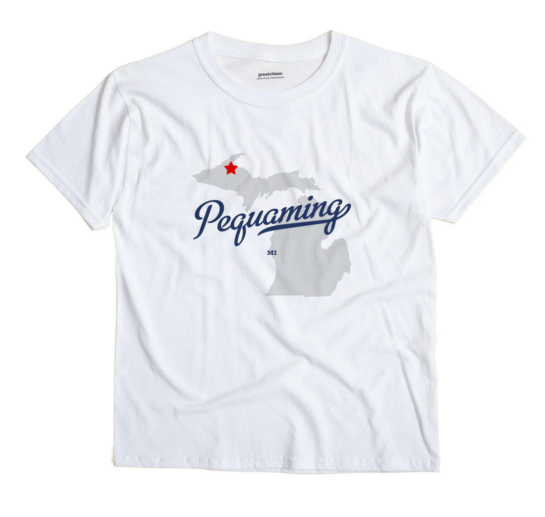 Pequaming Michigan MI T-Shirt MAP