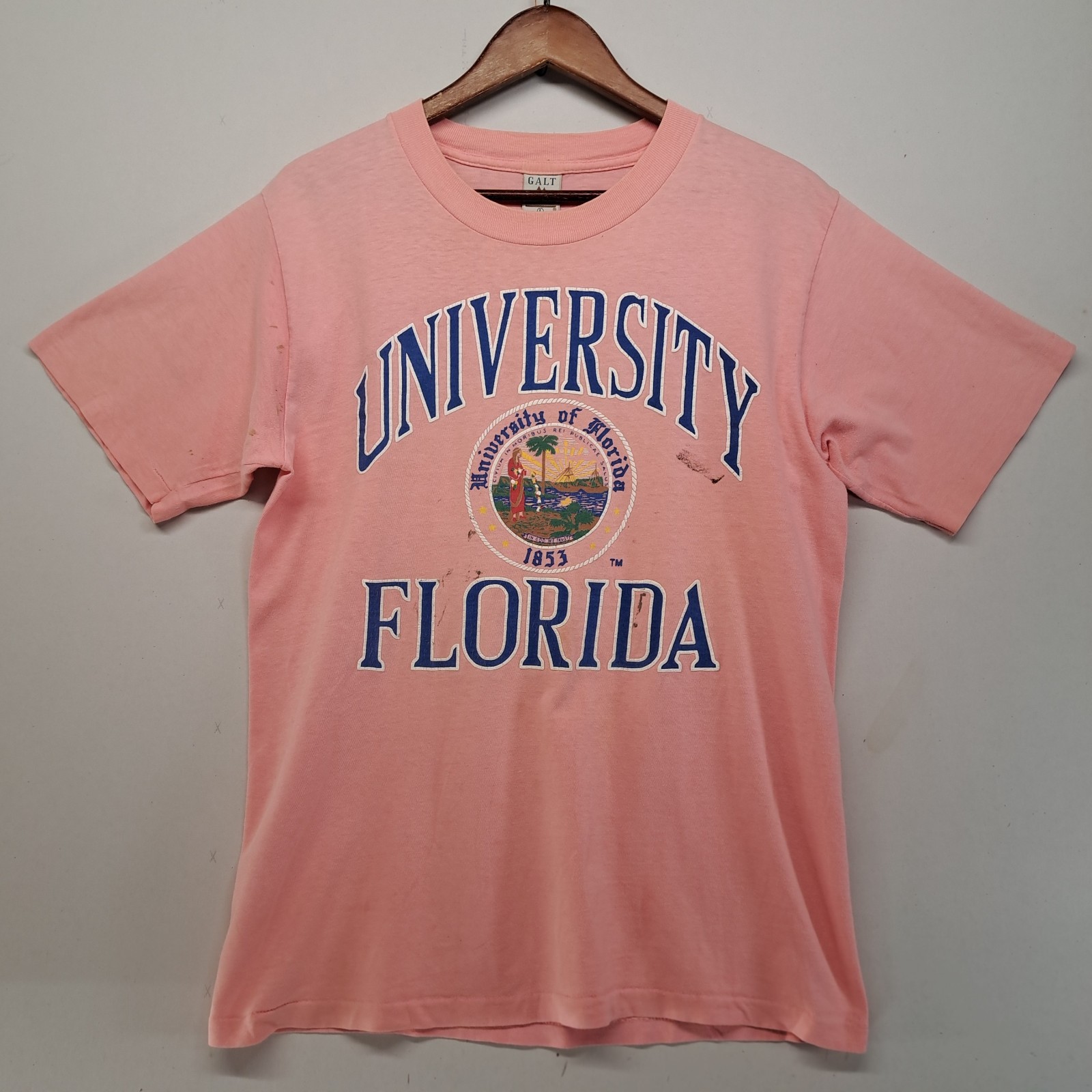 Vintage 90s University of Florida Gators T Shirt Pink Galt Sand XL Made in USA