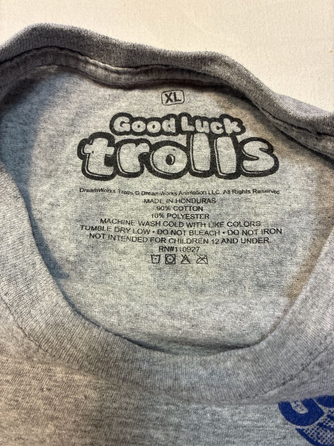 Good Luck Trolls Limited Edition Graphic T-Shirt Gray XL