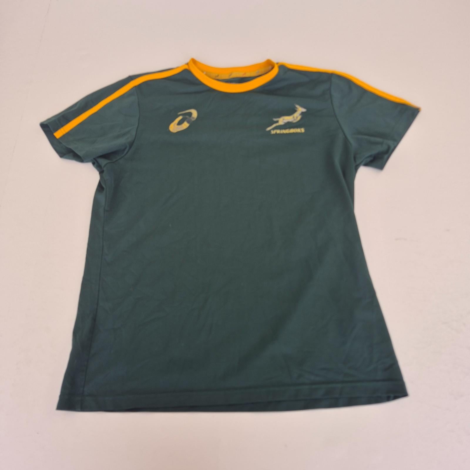 SOUTH AFRICA Top Medium Green Mens Round Neck Short Sleeve Asics Training