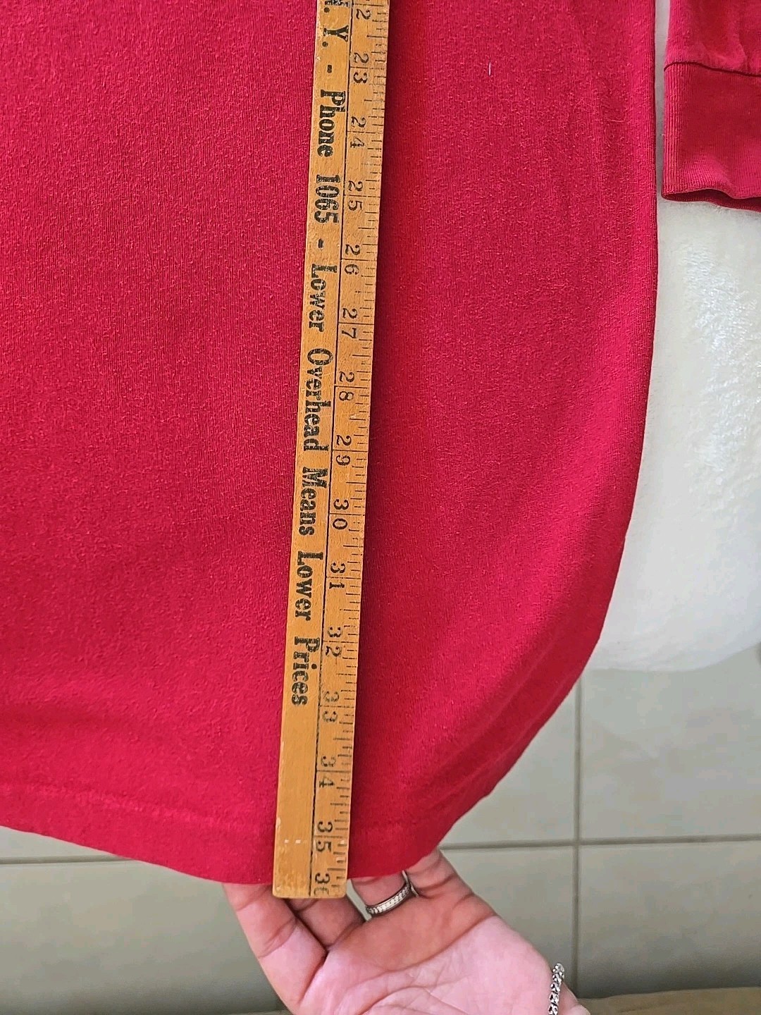 Polo Ralph Lauren Mens 3LT Long Tall Long Sleeve Tee Shirt Burgundy Pocket Pony