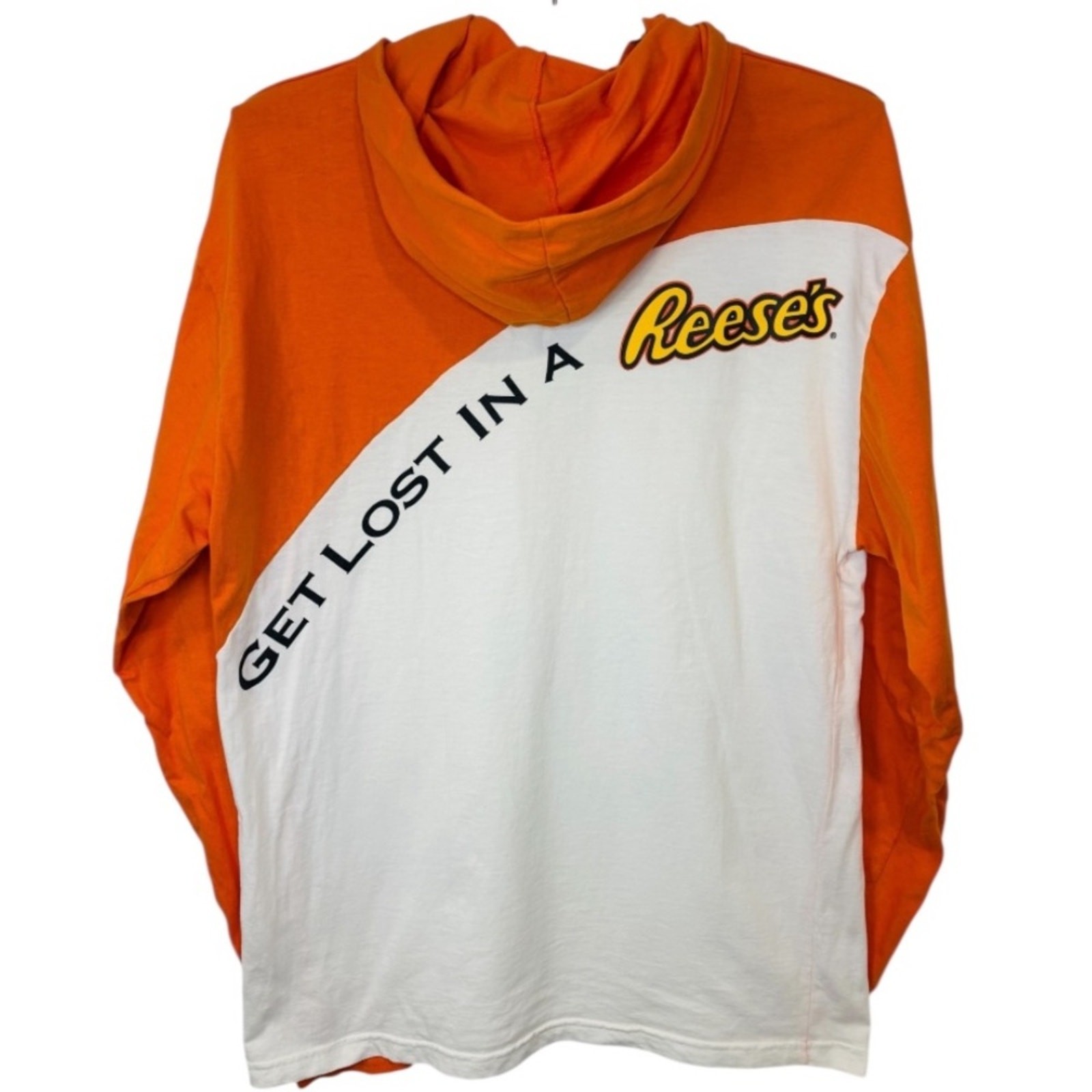 Alternative Apparel Reese’s Men’s Orange & White Hooded Long Sleeve Size XL