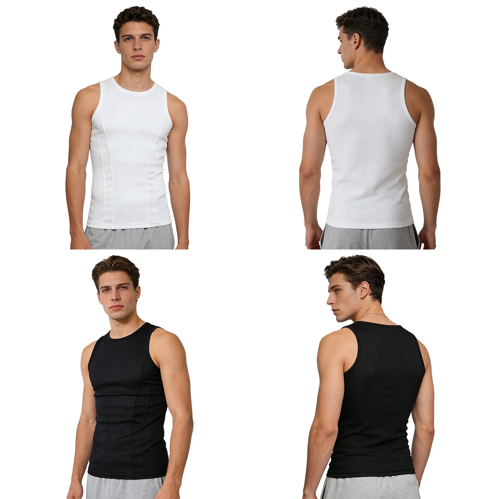 Men&rsquo;s Shirts Irregular Vest Ribbed T-Shirt Daily Wear Tank Top Mesh Clothing