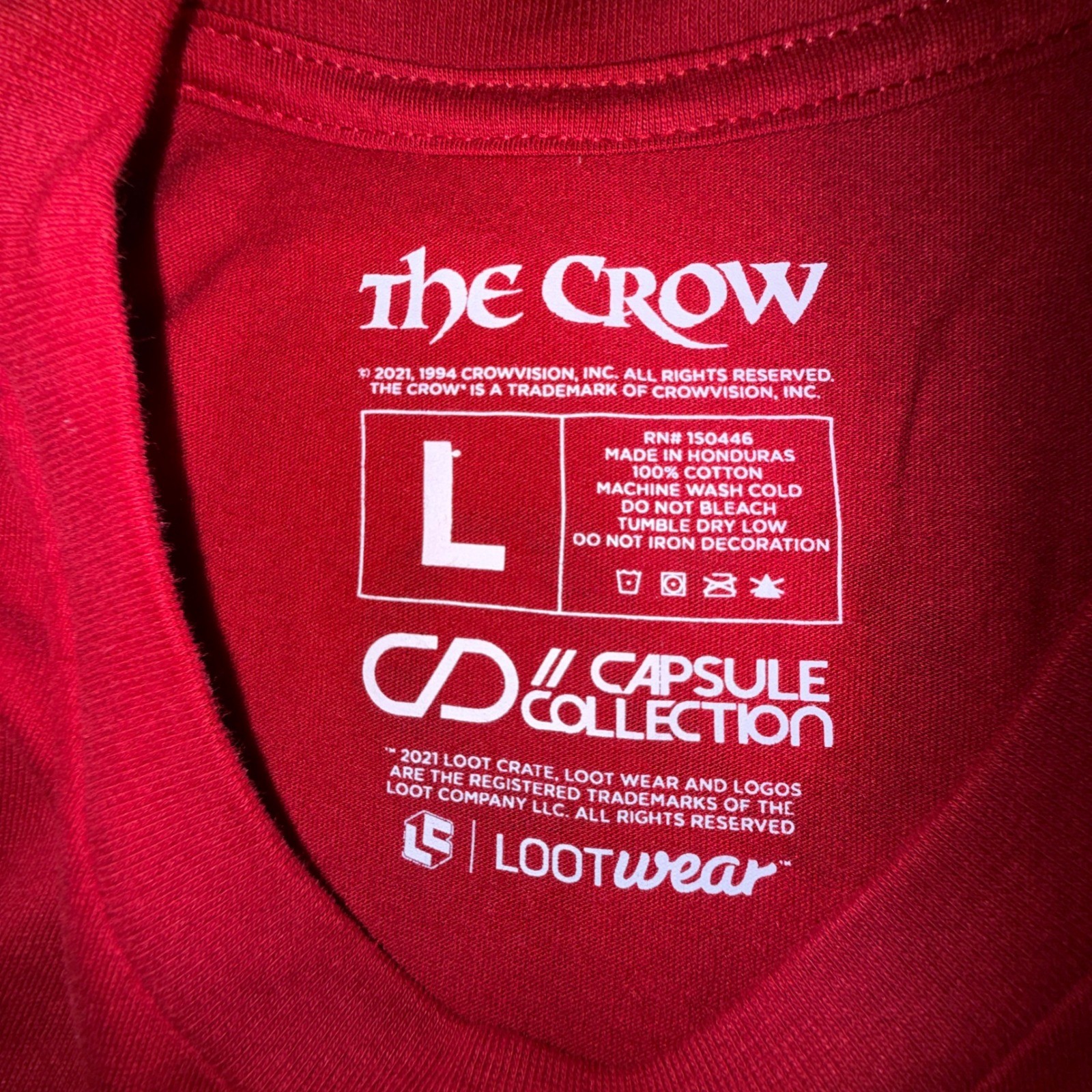 The Crow T-Shirt Mens Large Red NWOT Hangman&rsquo;s Joke Loot Crate Capsule 2021