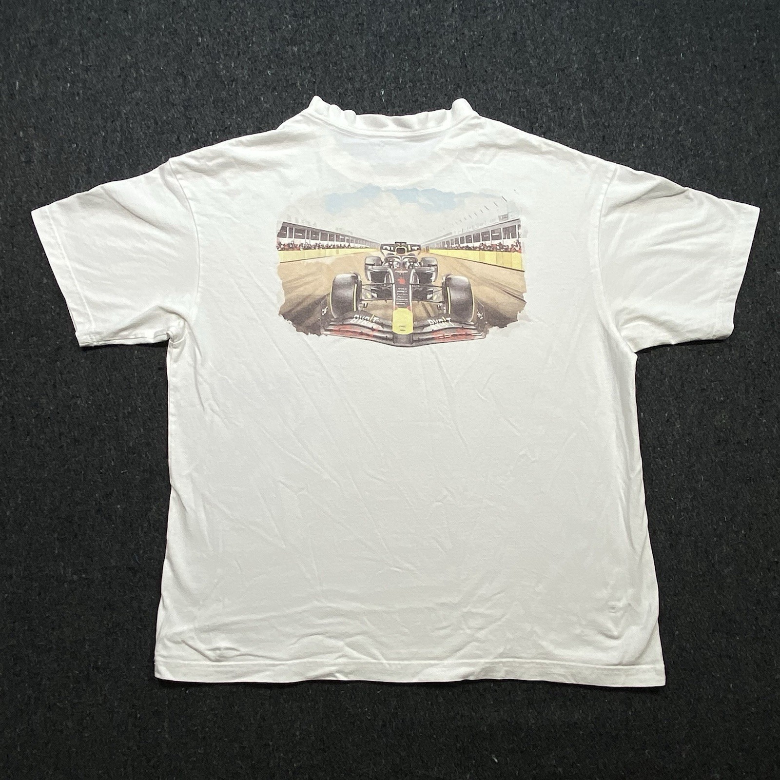 Oracle Red Bull X American Eagle Boxy Fit Racing Race Cars White T-Shirt Sz M