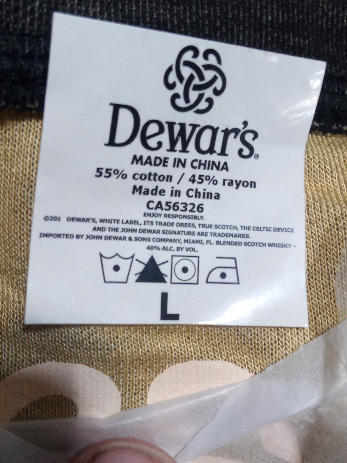 Dewar&rsquo;s High-End Gold & Black SS Reversible Crew Neck Luxury Knit Shirt M-L-XL