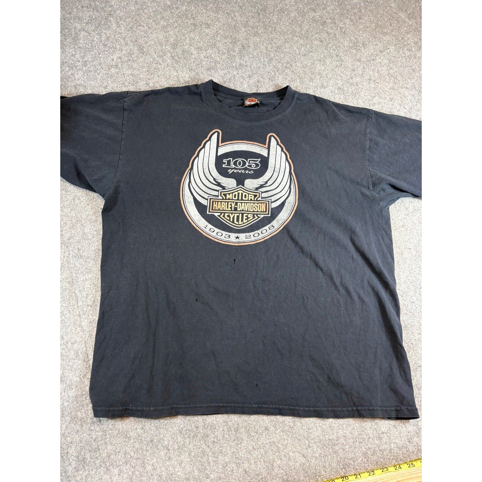 Harley Davidson Shirt Mens Black Graphic 105th Anniversary Motorcycle Tee 2XL