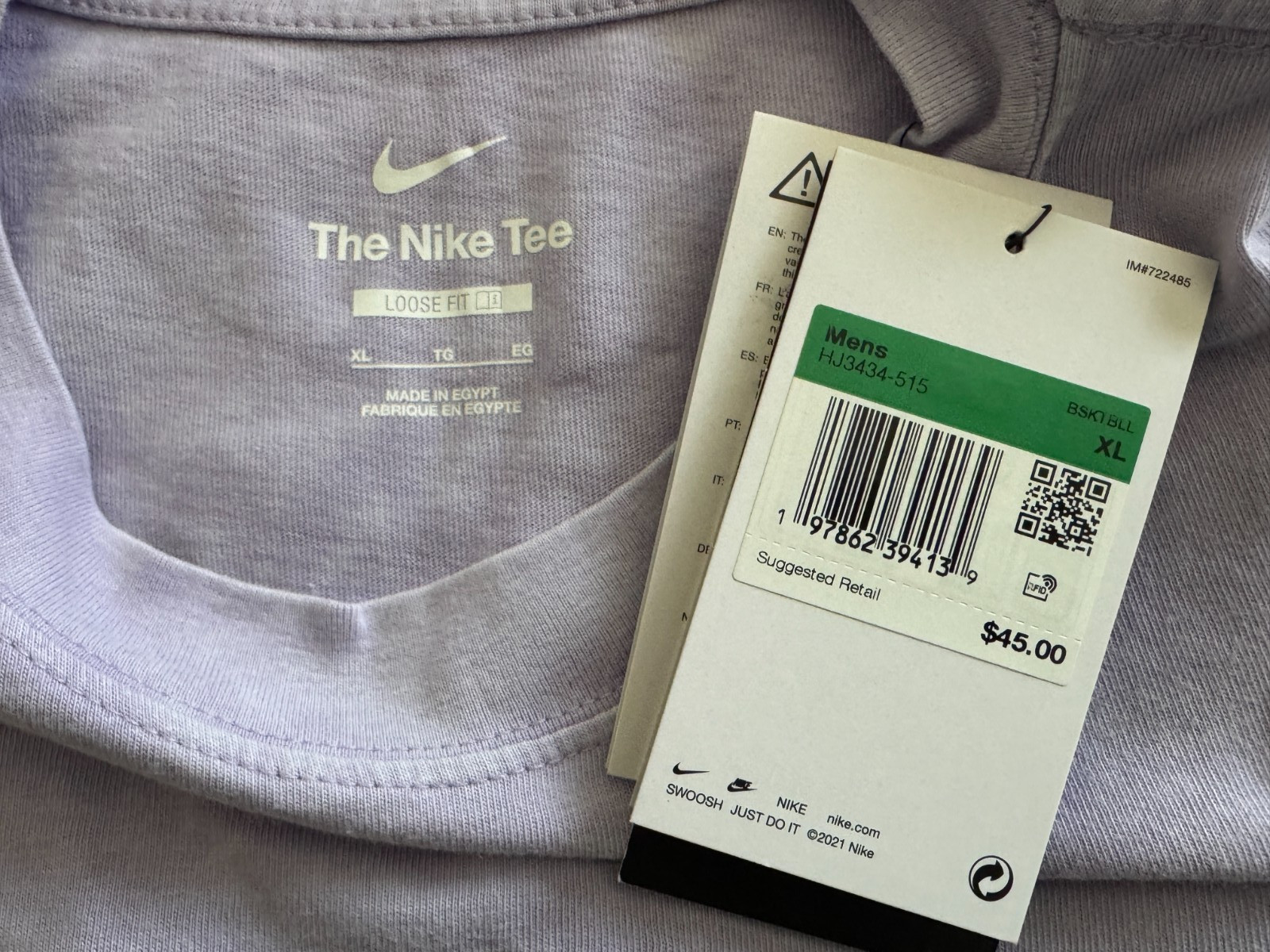 Nike Men&rsquo;s Max90 T-Shirt Midweight Cotton Loose Fit Sz M / L / XL Purple New $45