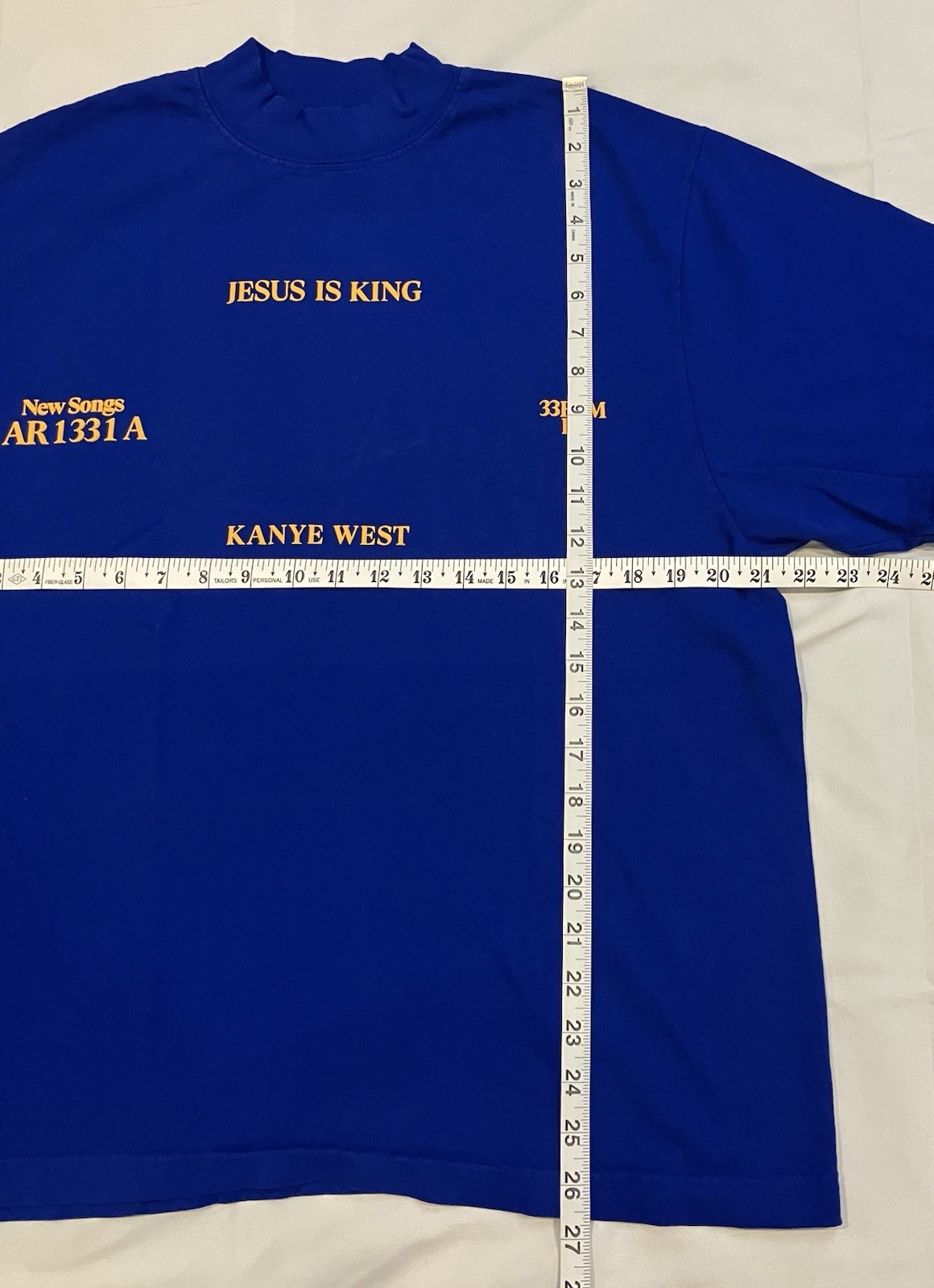 Yeezy mensz M “Jesus is King” Vinyl Tee (Blue) FW19 Made in 🇺🇸