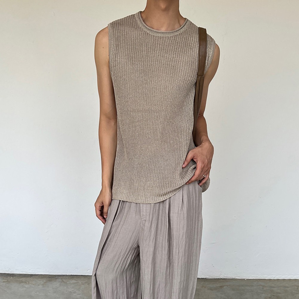 Casual Wear Daily Wear Men&rsquo;s Tank Top Knitted Vest Knitted Fabric O-neck Collar